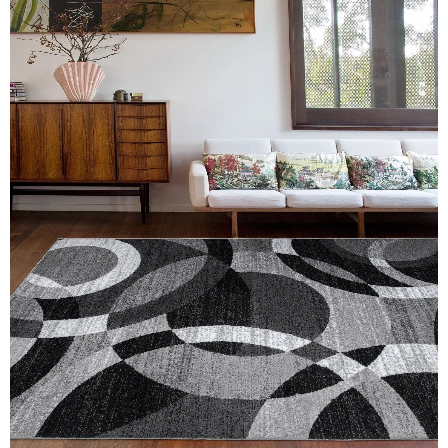 World Rug Gallery Geometric Circles Area Rug