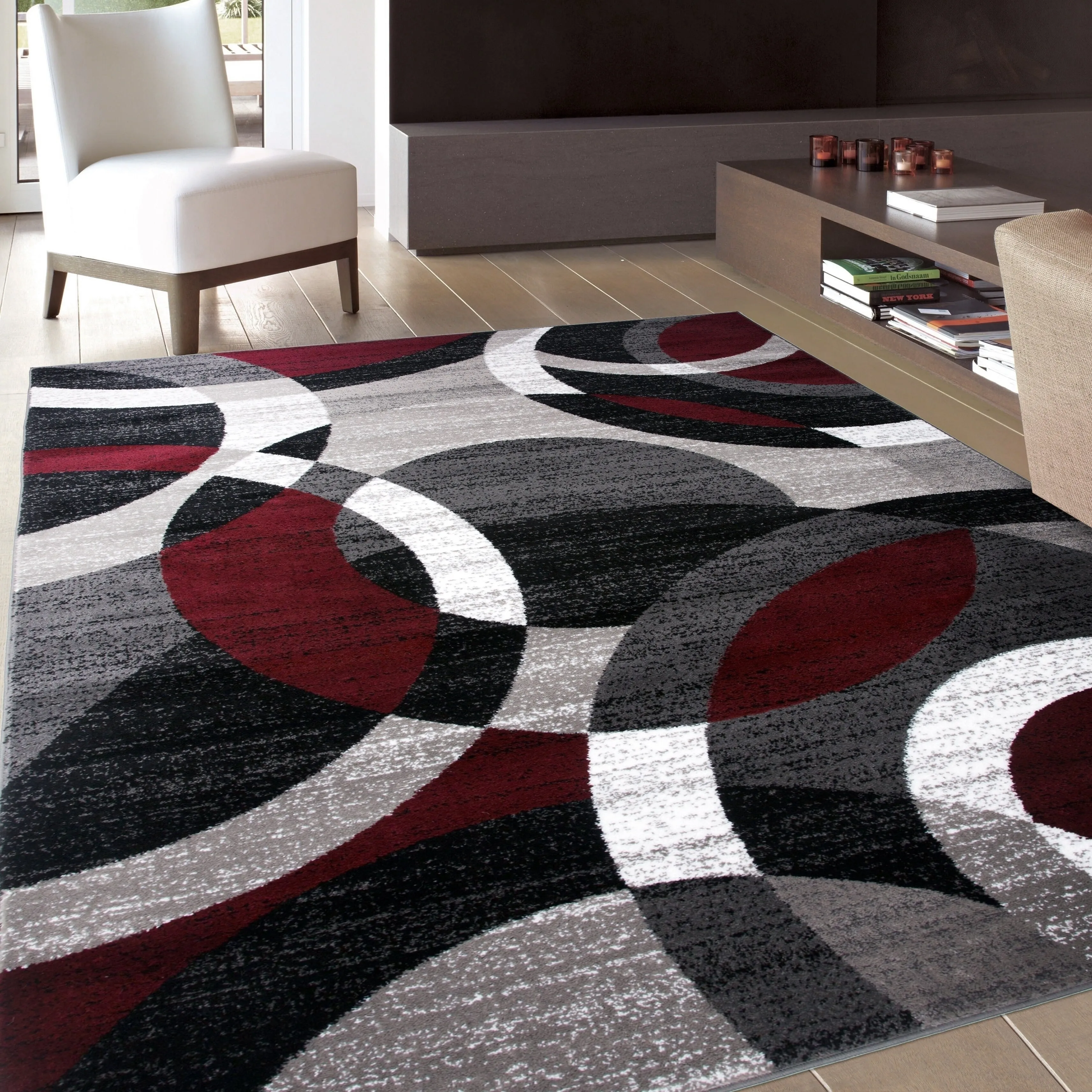 World Rug Gallery Geometric Circles Area Rug
