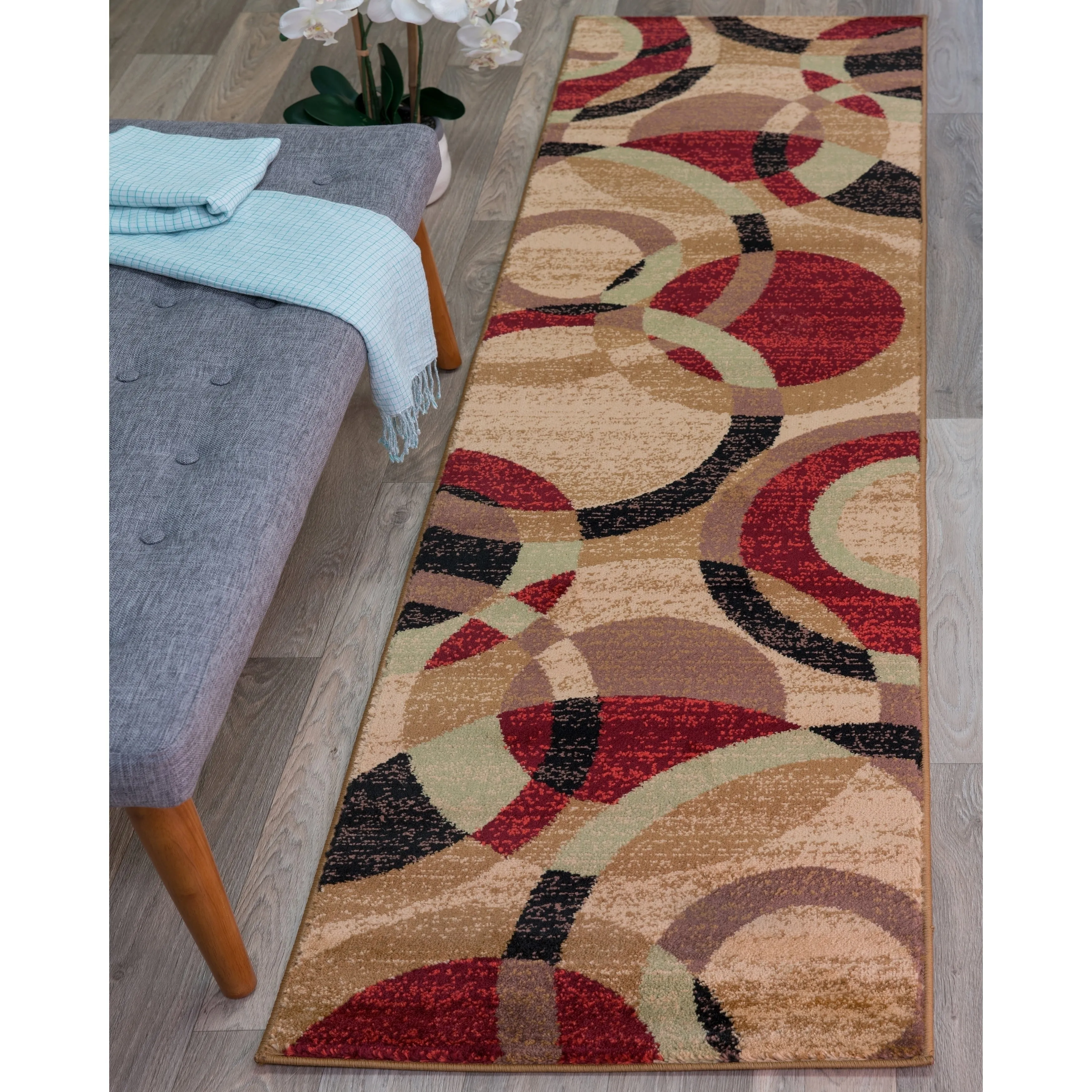 World Rug Gallery Geometric Circles Area Rug