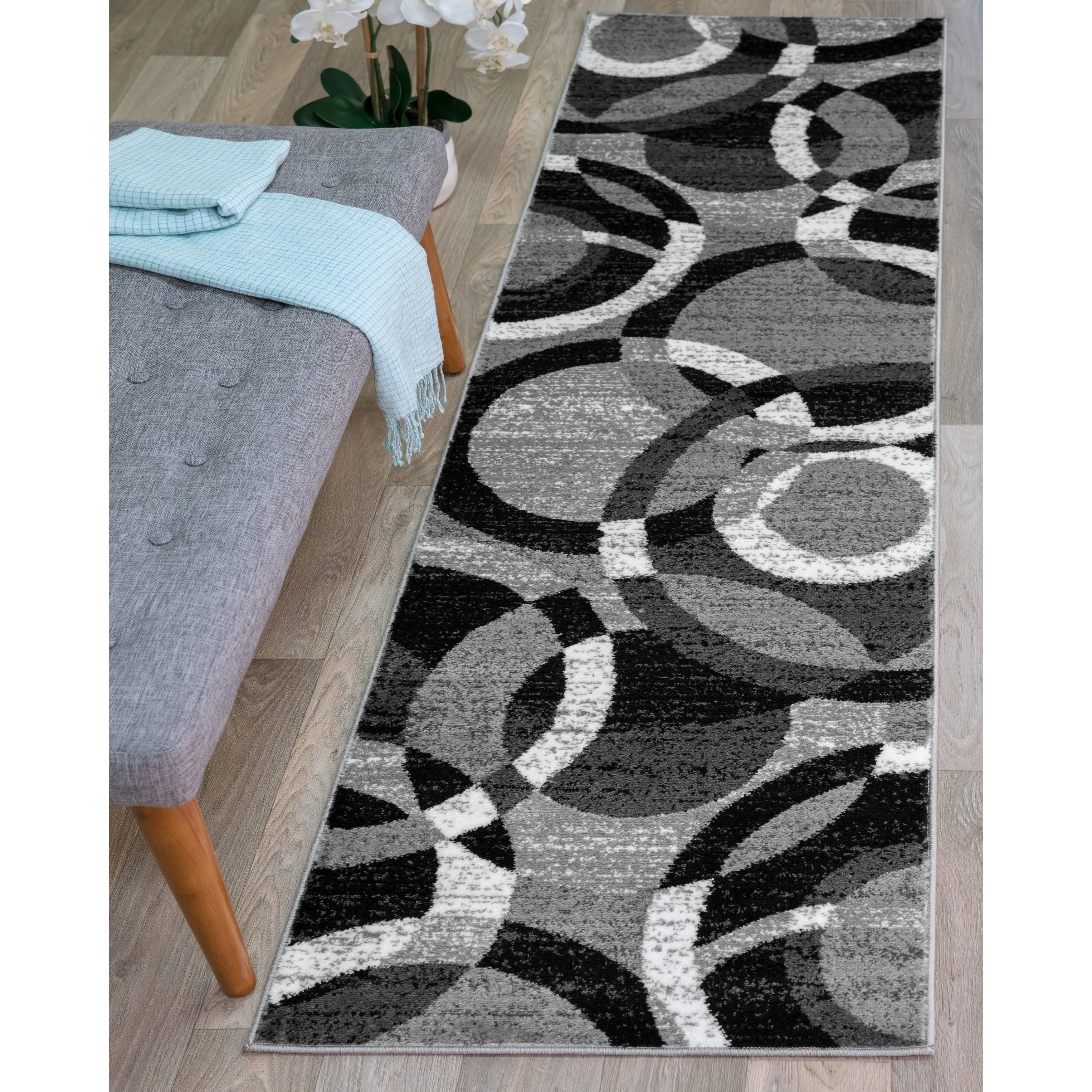 World Rug Gallery Geometric Circles Area Rug