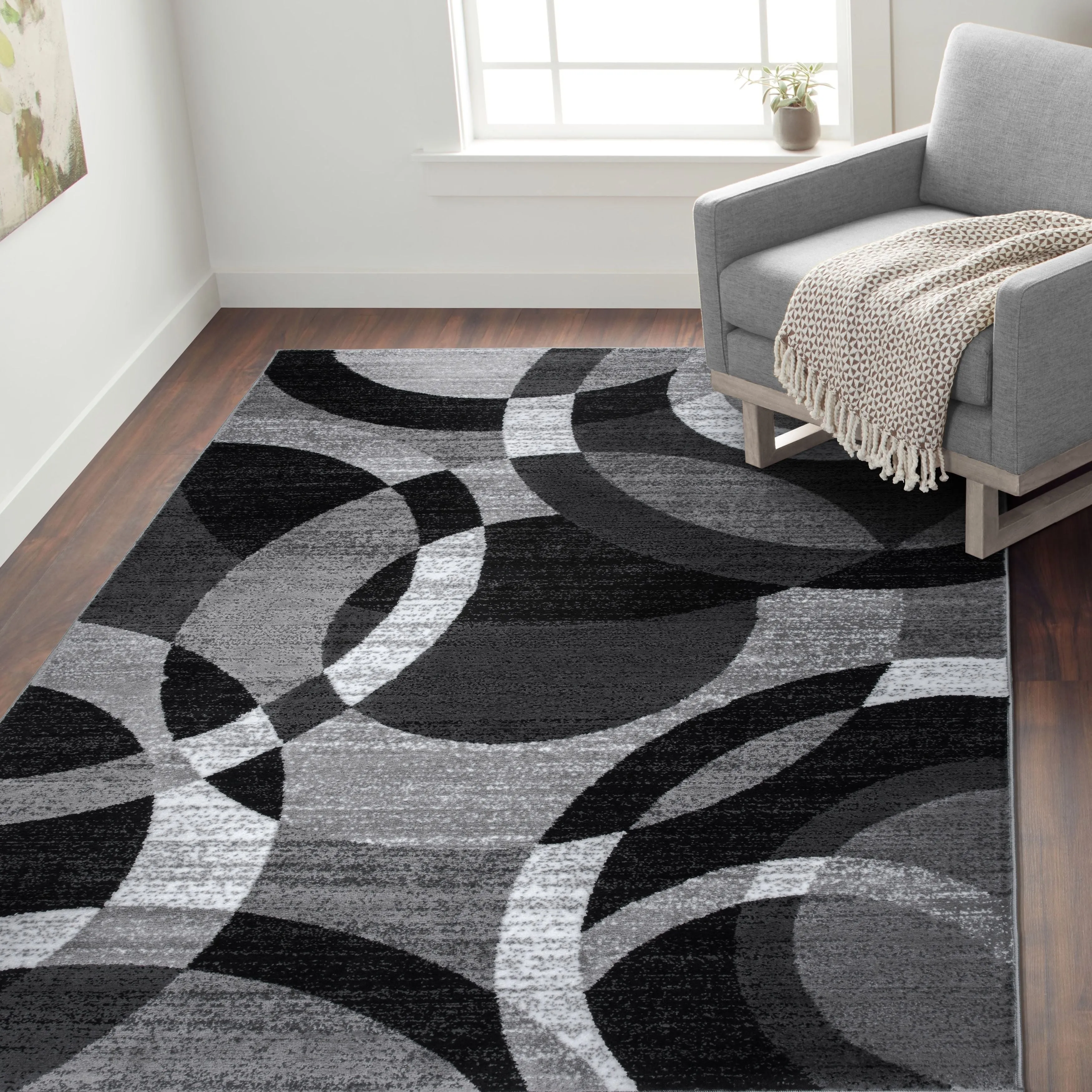 World Rug Gallery Geometric Circles Area Rug