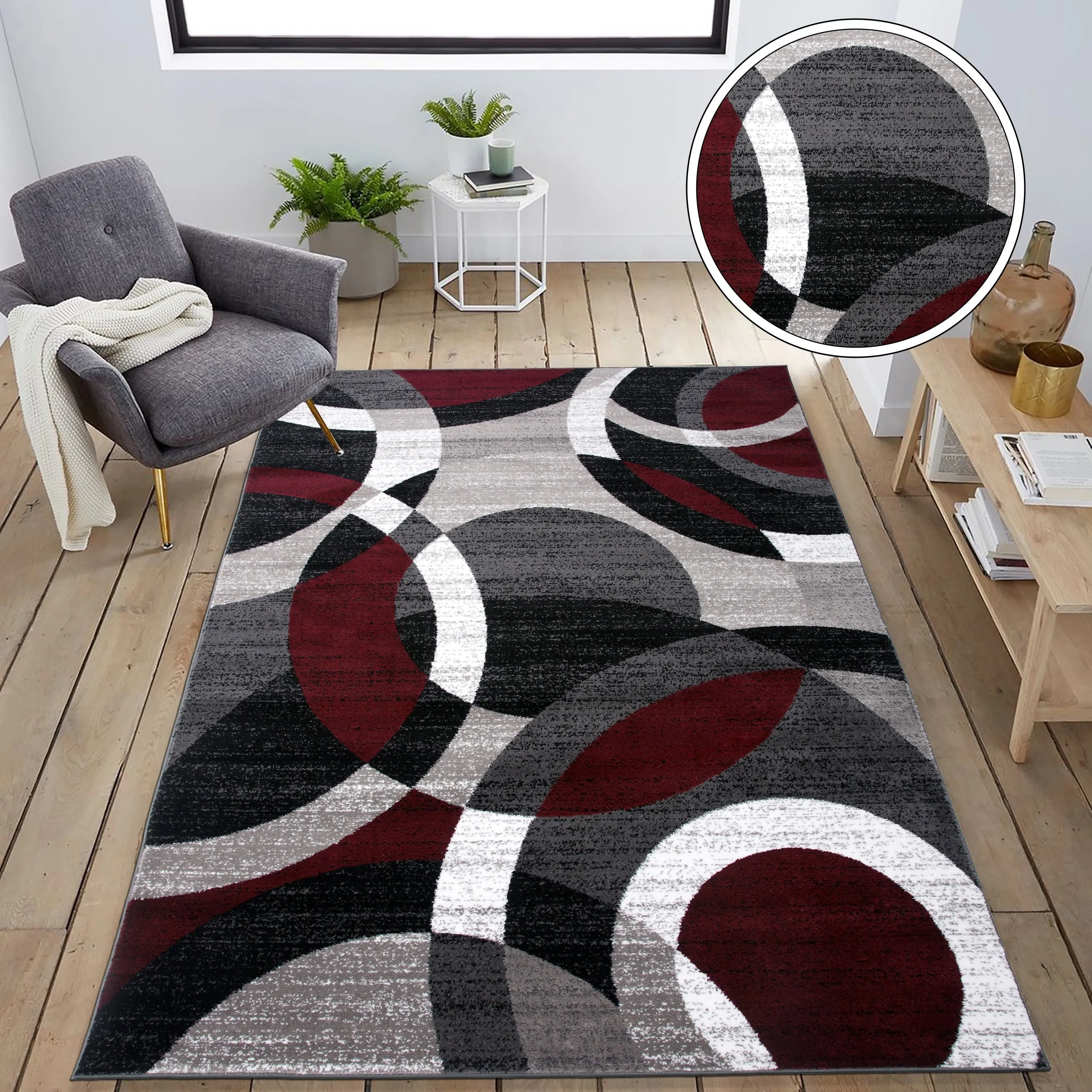 World Rug Gallery Geometric Circles Area Rug