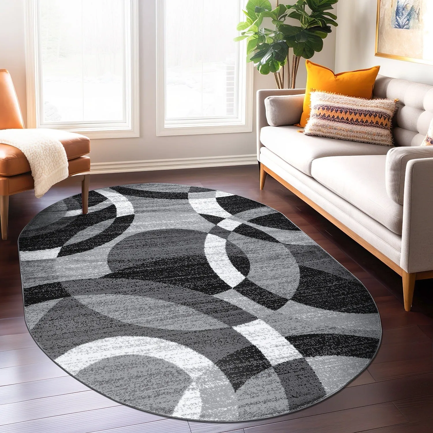 World Rug Gallery Geometric Circles Area Rug
