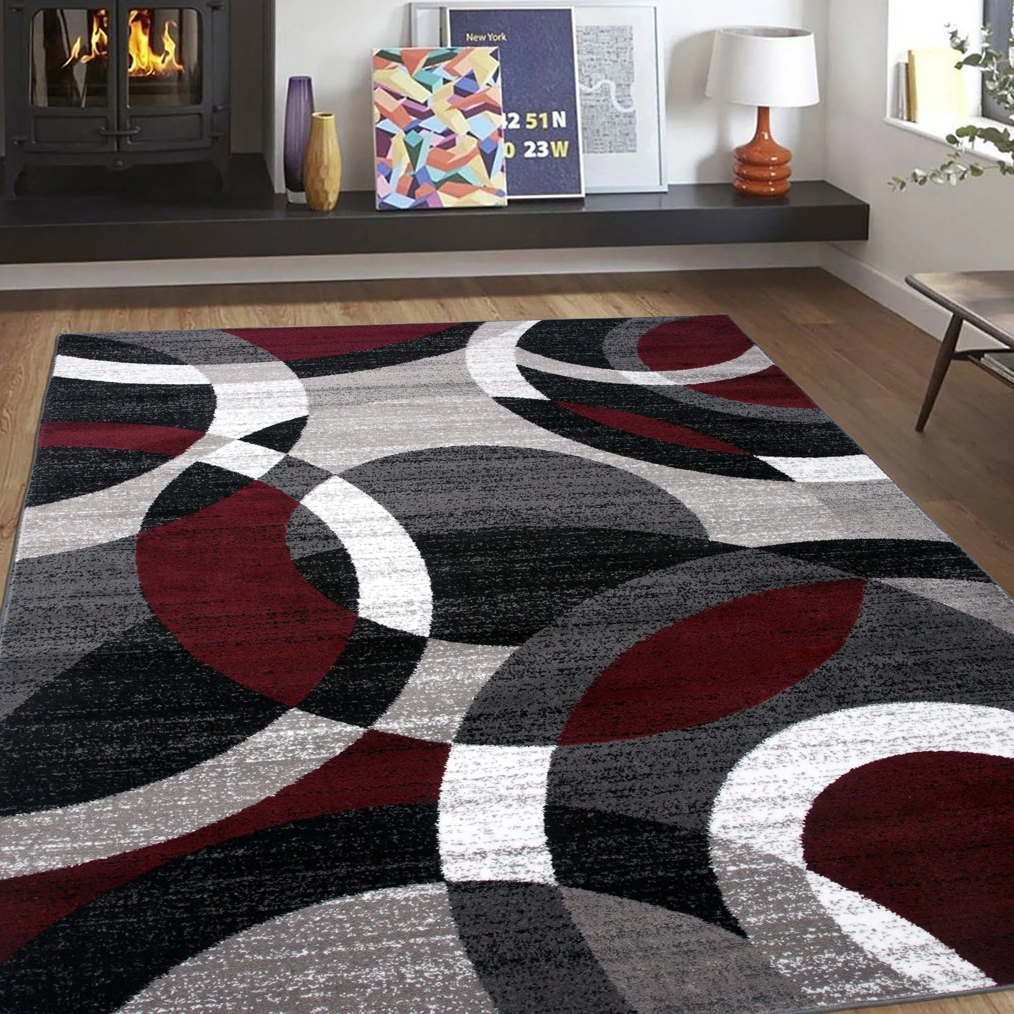 World Rug Gallery Geometric Circles Area Rug