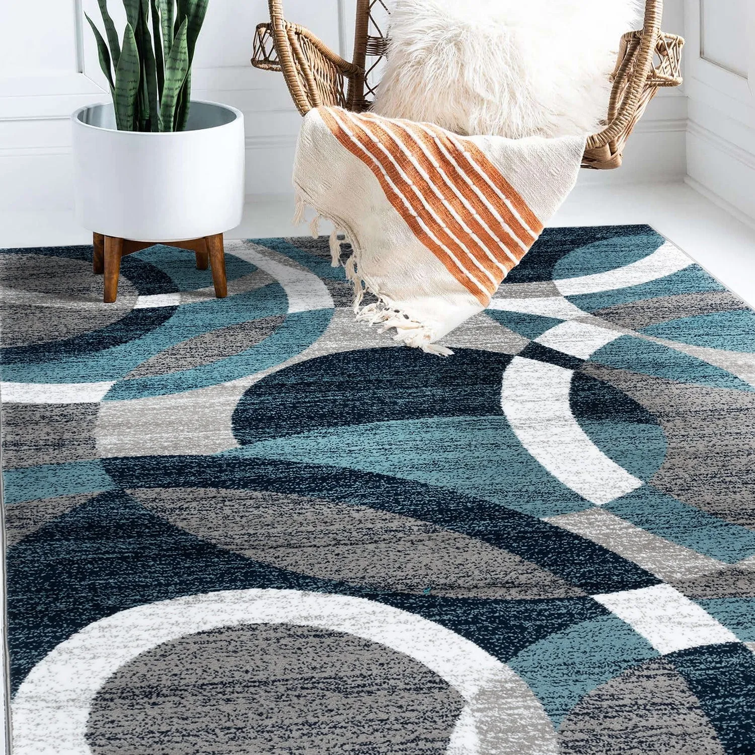 World Rug Gallery Geometric Circles Area Rug
