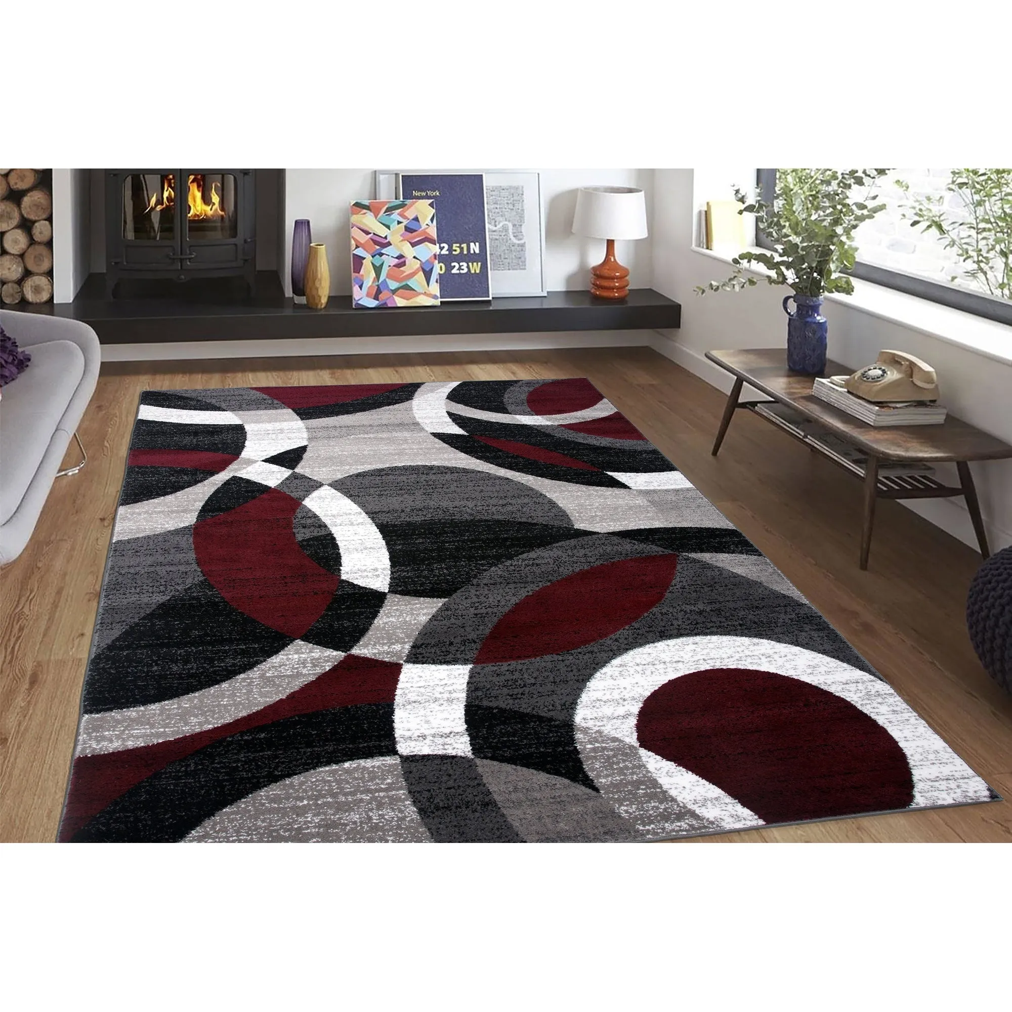 World Rug Gallery Geometric Circles Area Rug