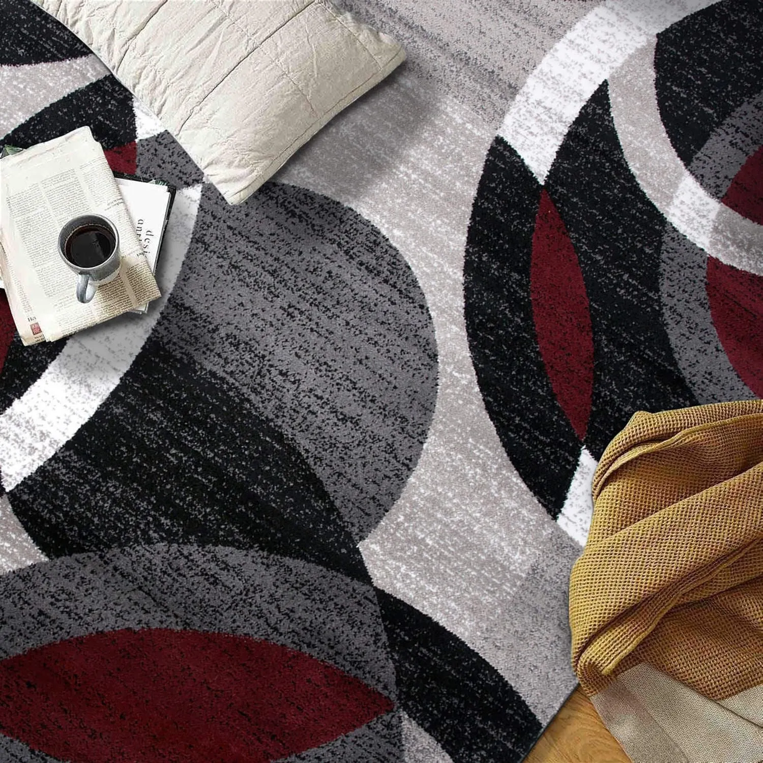 World Rug Gallery Geometric Circles Area Rug