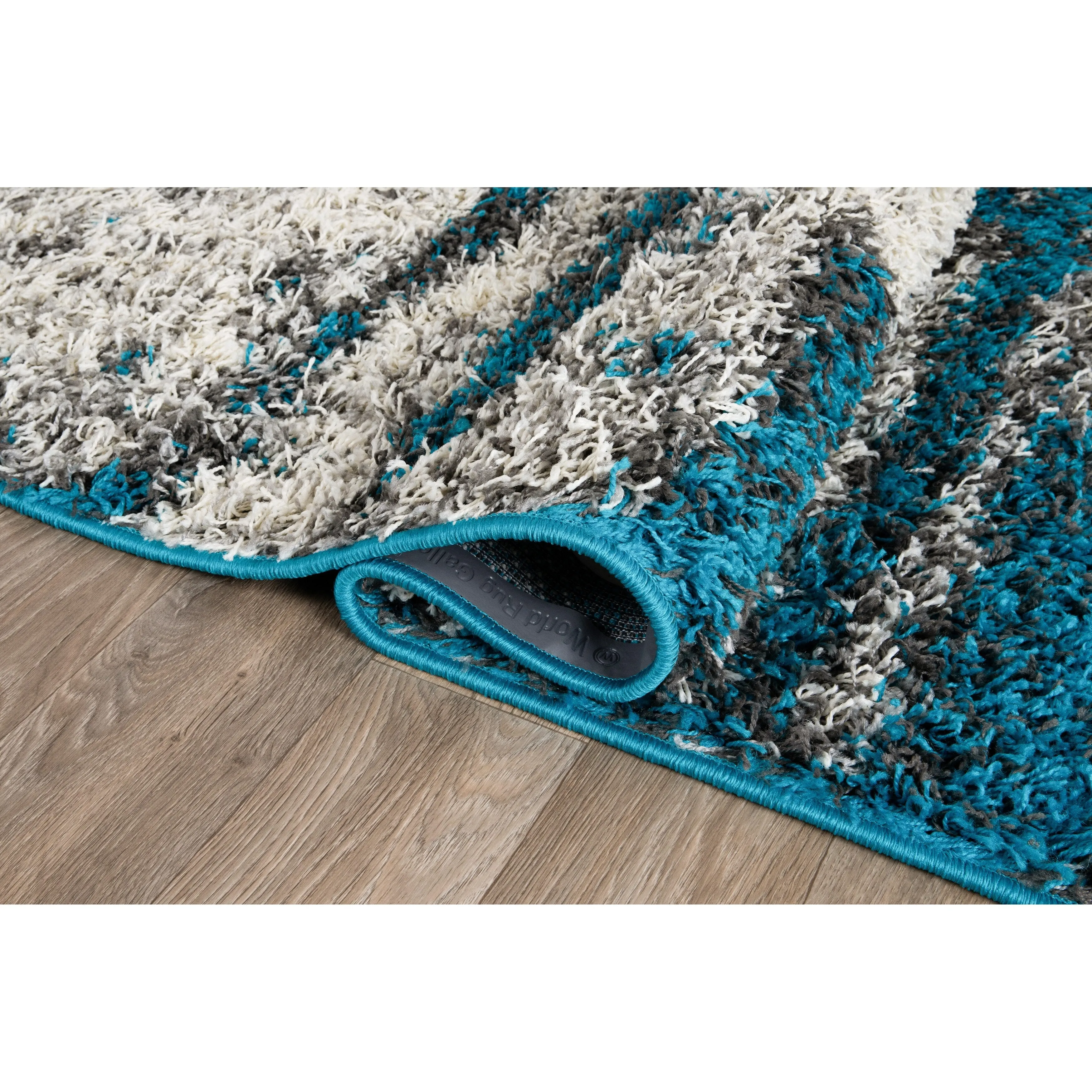 World Rug Gallery Modern Abstract Design Plush Shag Area Rug
