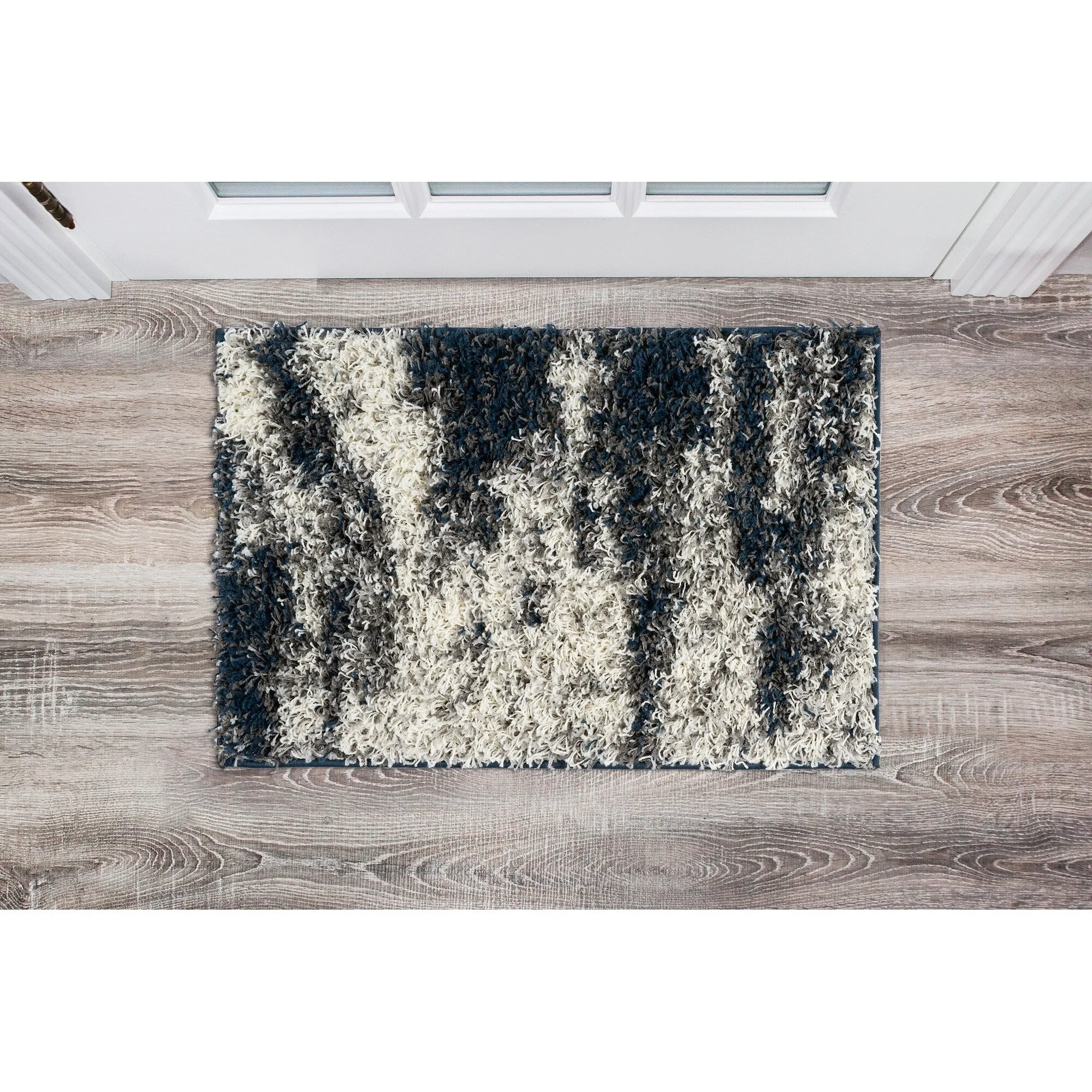 World Rug Gallery Modern Abstract Design Plush Shag Area Rug
