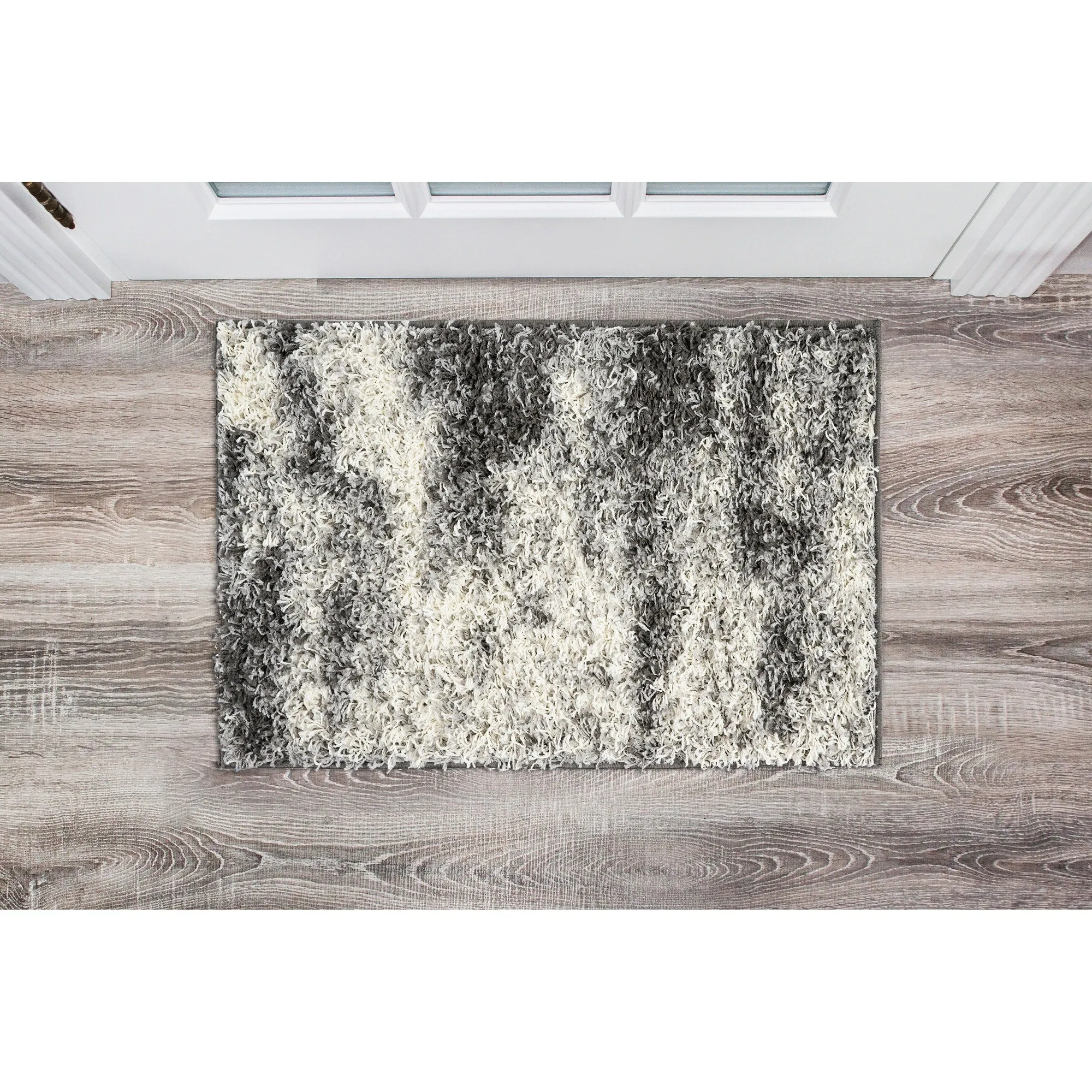 World Rug Gallery Modern Abstract Design Plush Shag Area Rug