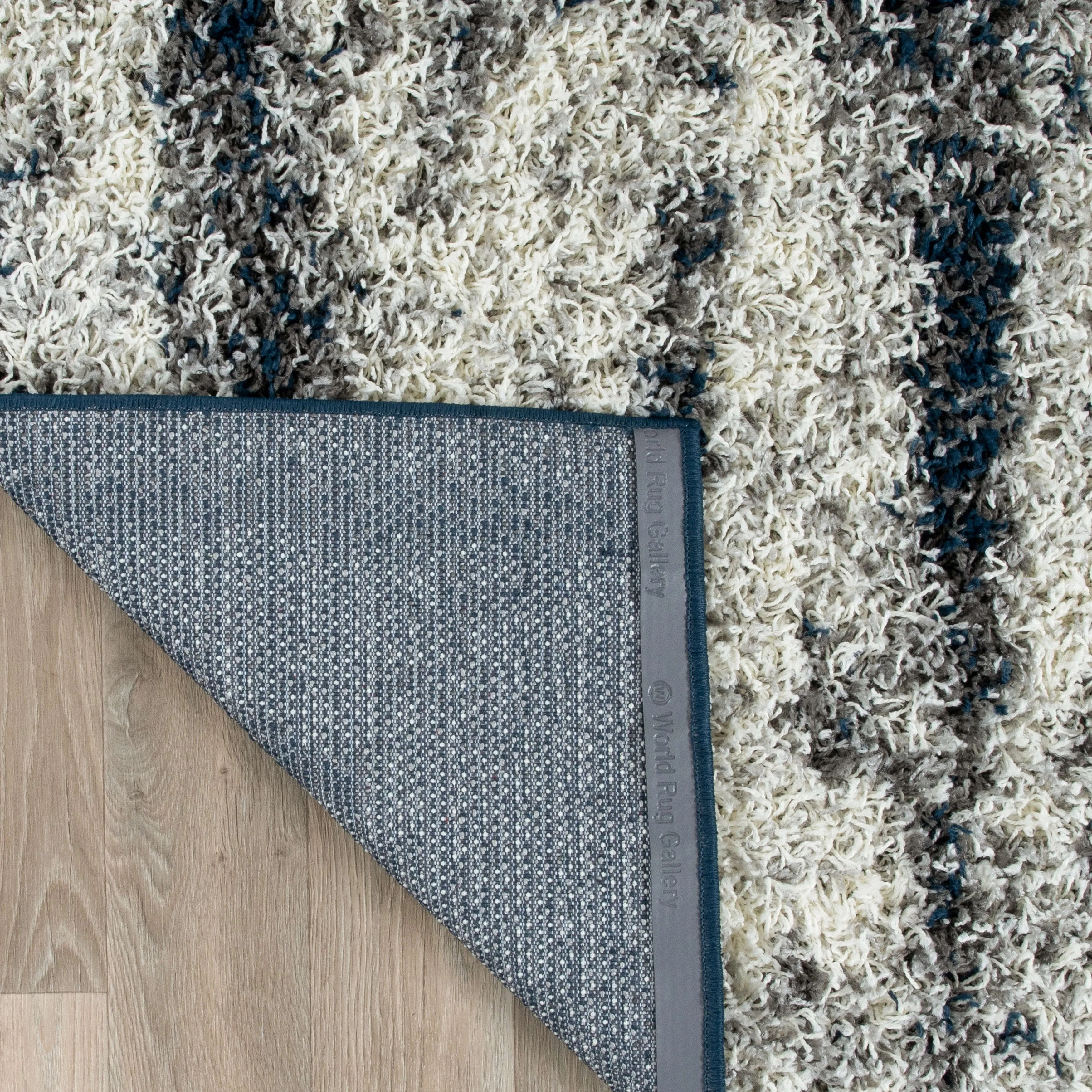 World Rug Gallery Modern Abstract Design Plush Shag Area Rug