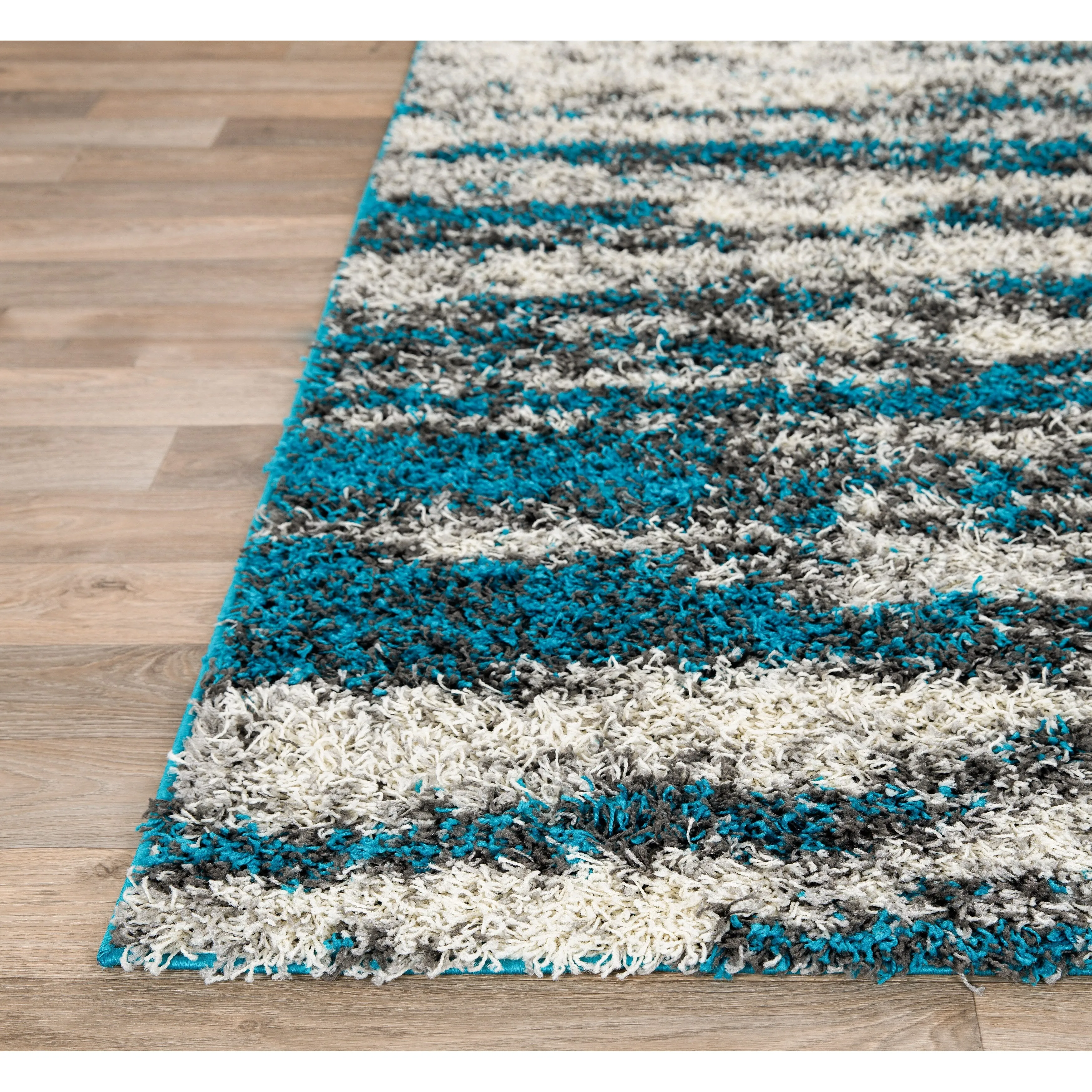 World Rug Gallery Modern Abstract Design Plush Shag Area Rug