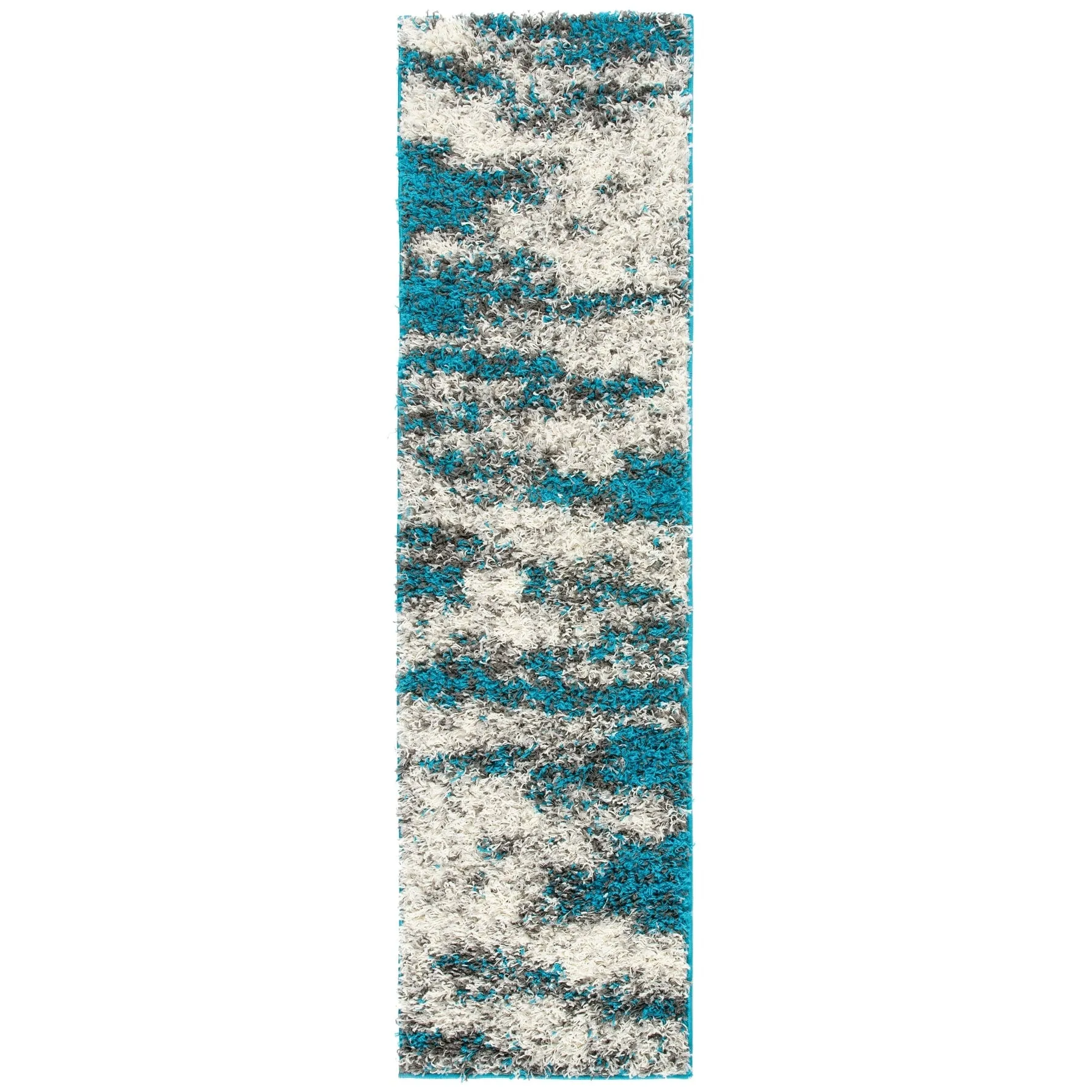 World Rug Gallery Modern Abstract Design Plush Shag Area Rug