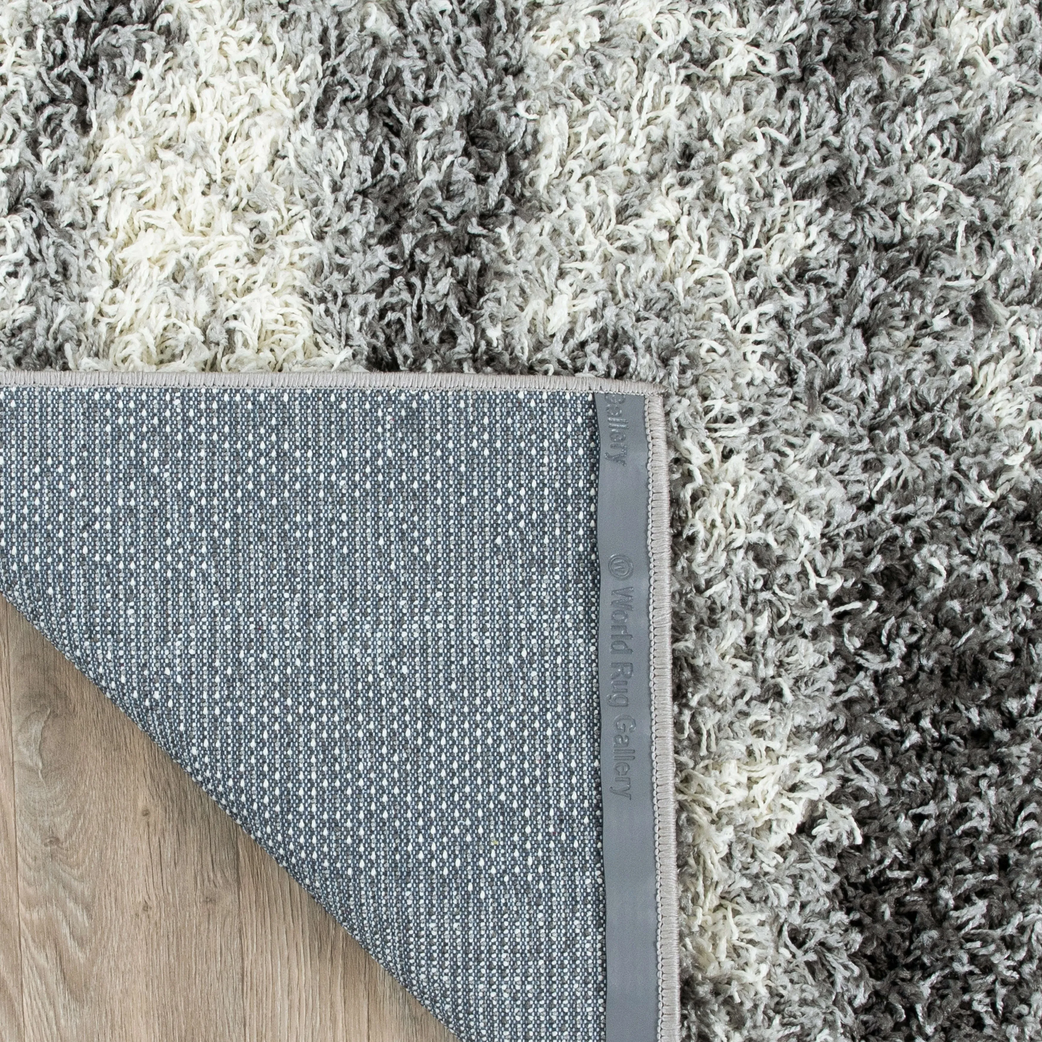 World Rug Gallery Modern Abstract Design Plush Shag Area Rug