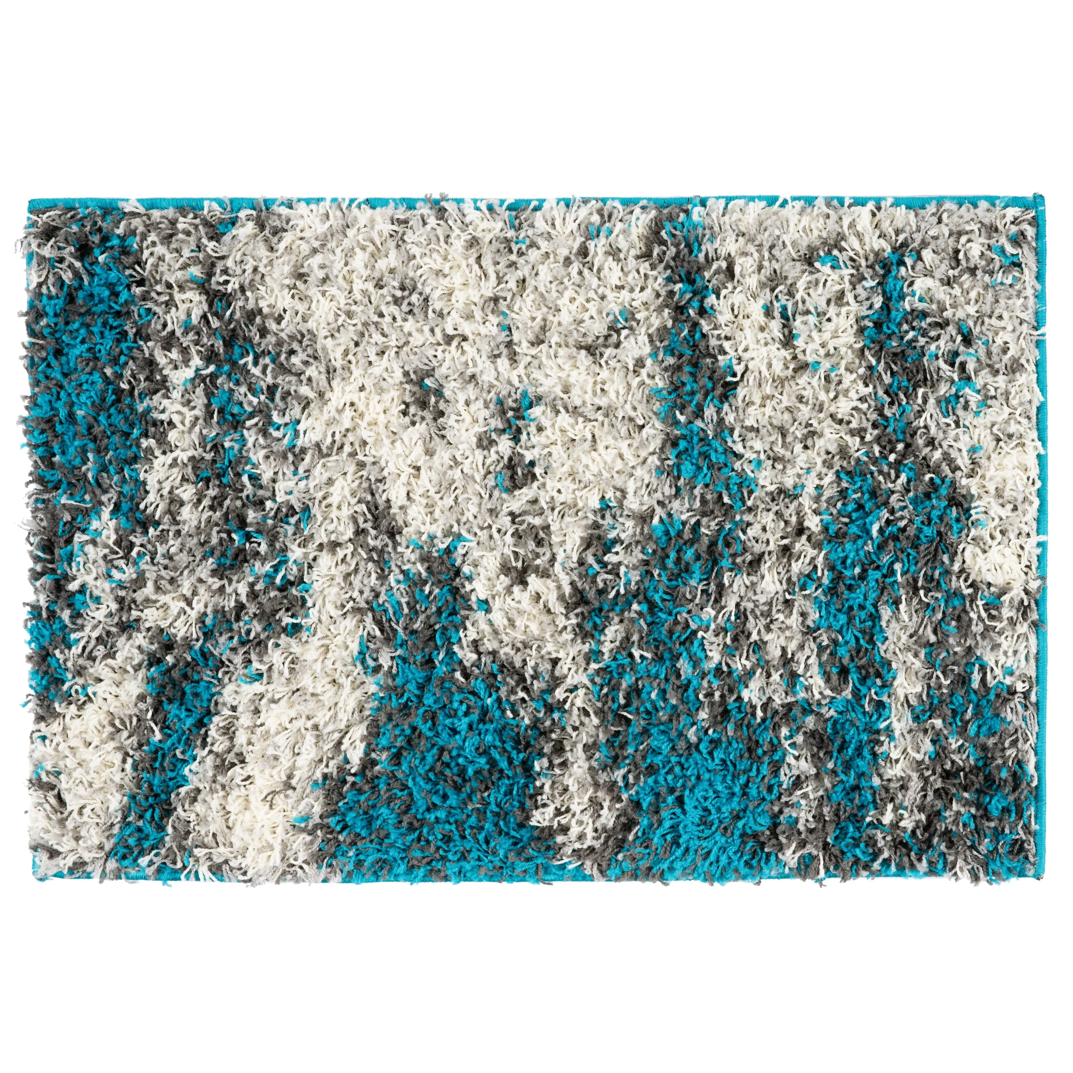 World Rug Gallery Modern Abstract Design Plush Shag Area Rug