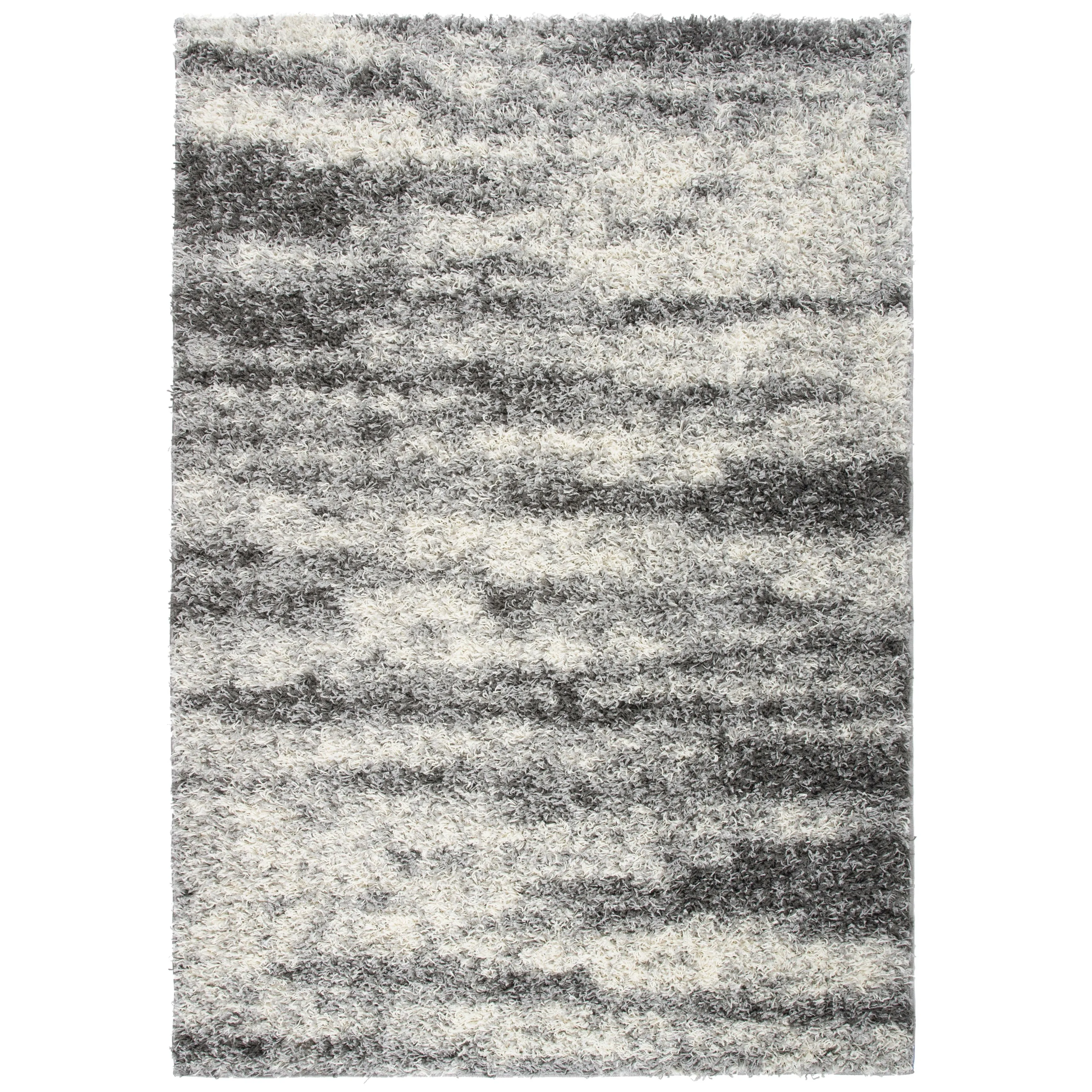 World Rug Gallery Modern Abstract Design Plush Shag Area Rug