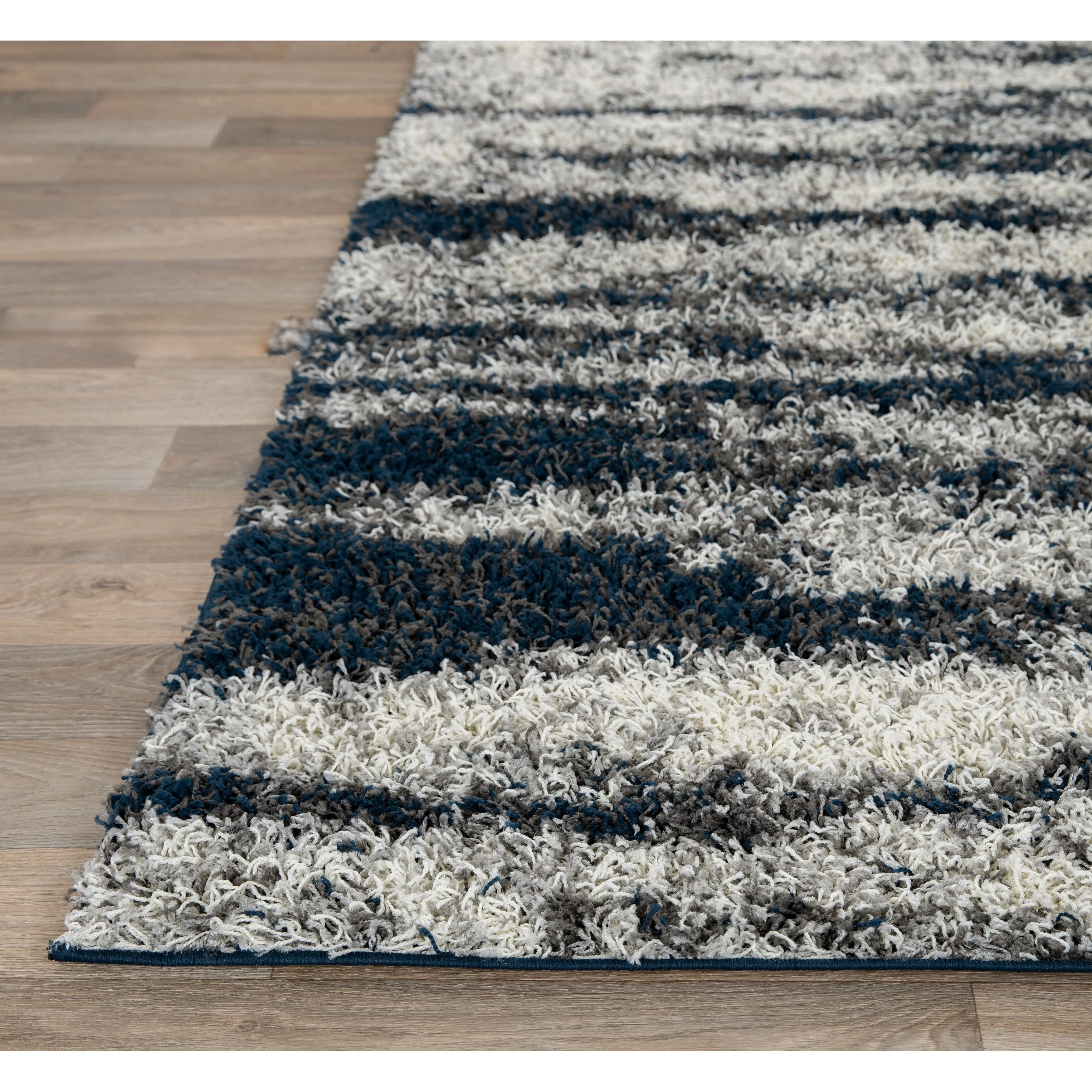 World Rug Gallery Modern Abstract Design Plush Shag Area Rug