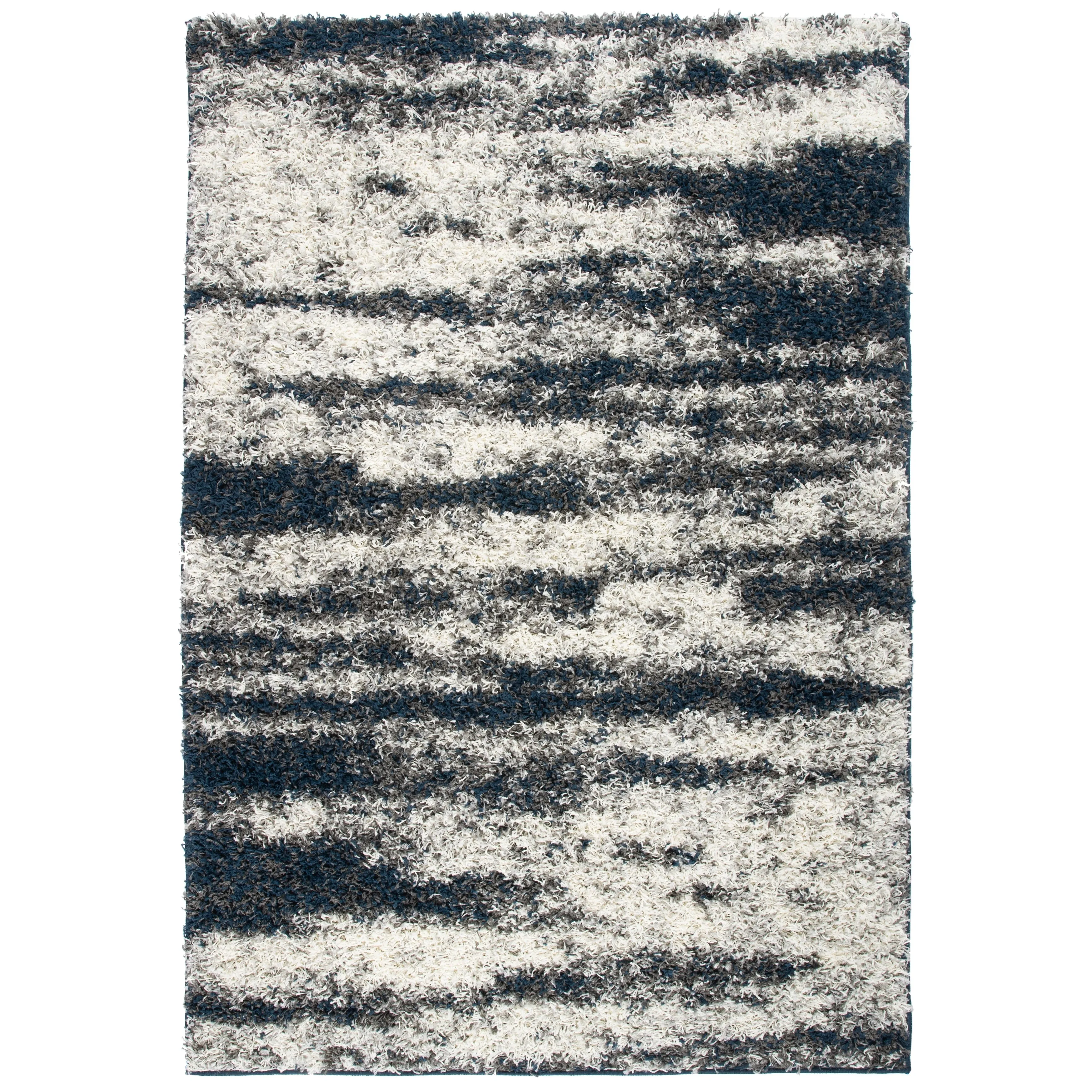 World Rug Gallery Modern Abstract Design Plush Shag Area Rug