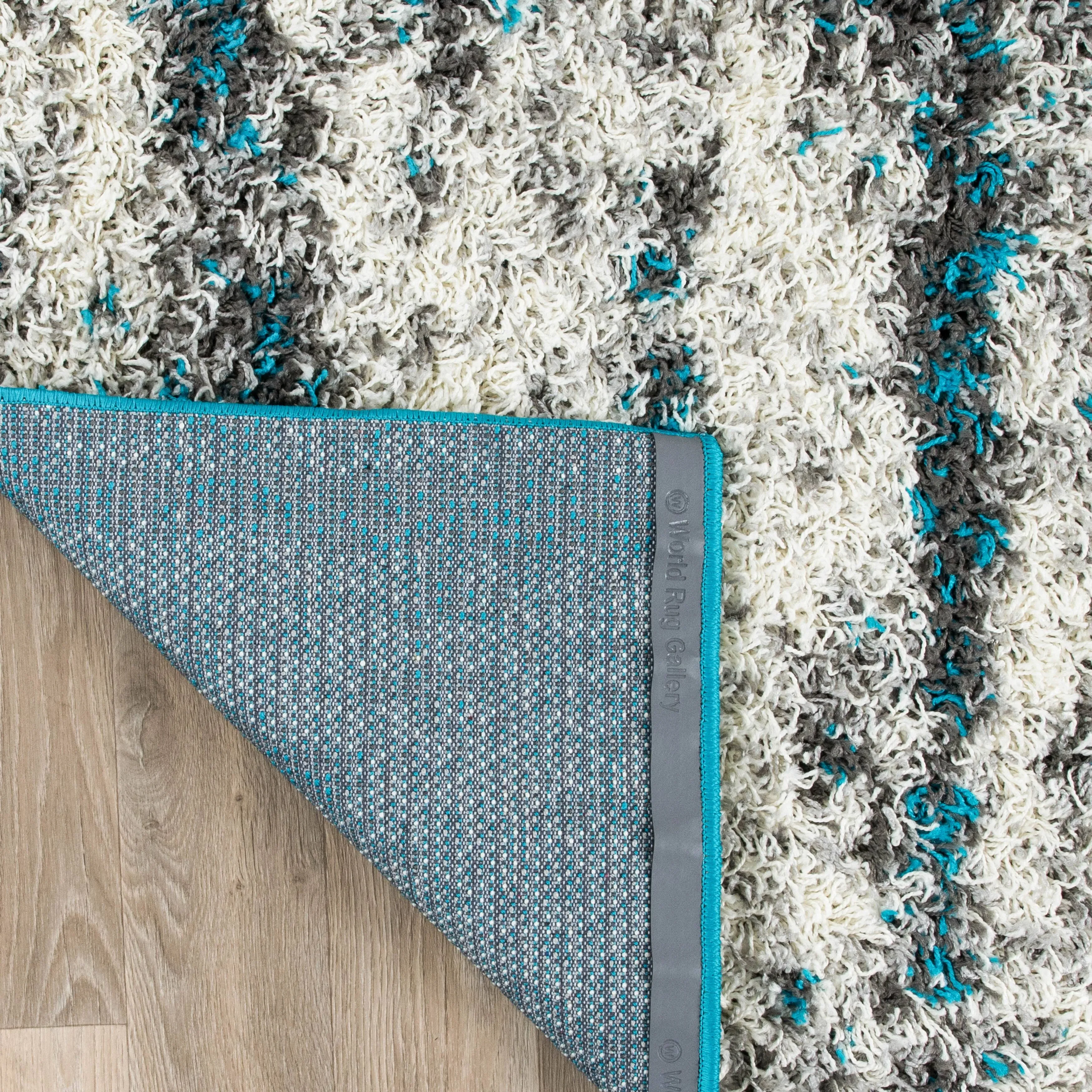 World Rug Gallery Modern Abstract Design Plush Shag Area Rug