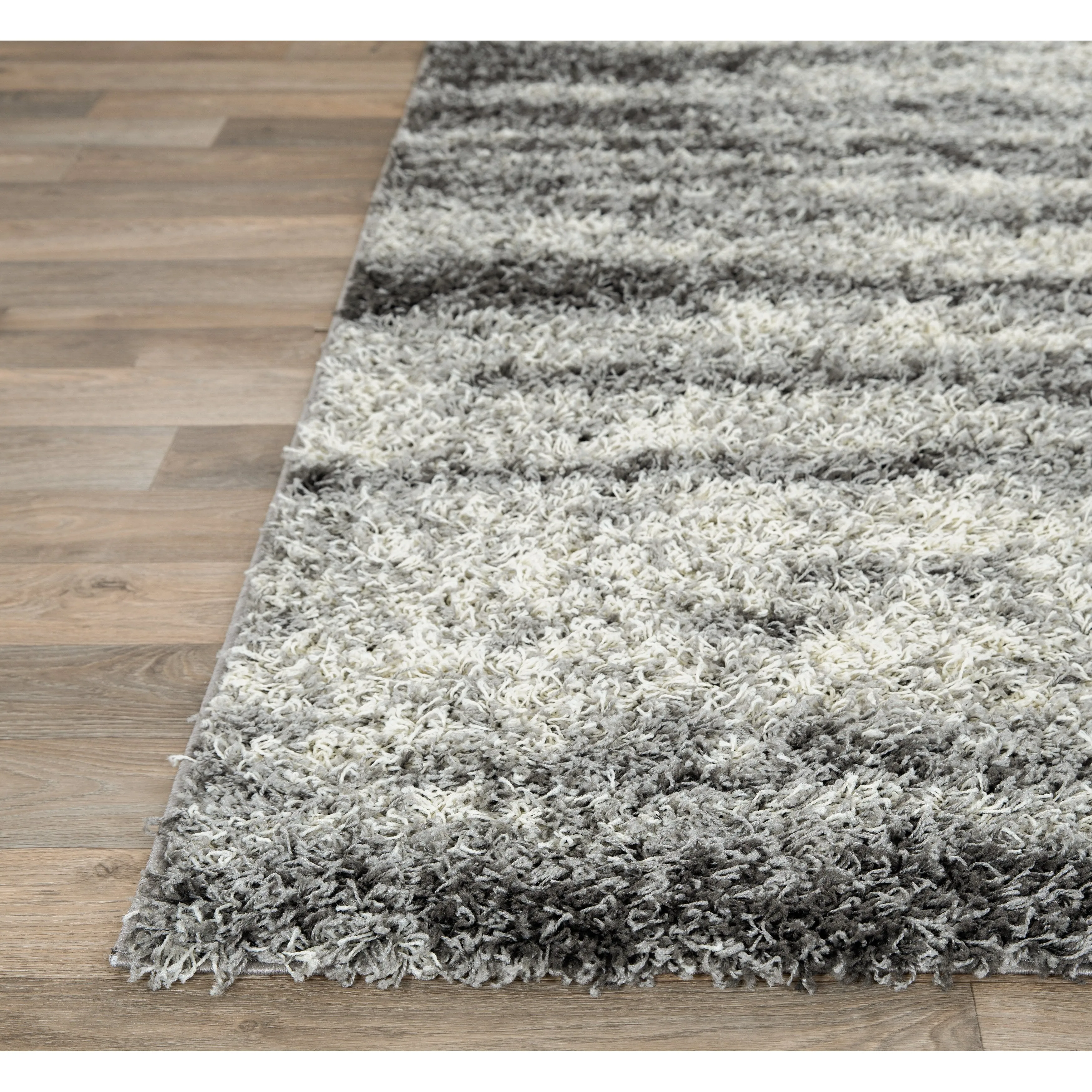 World Rug Gallery Modern Abstract Design Plush Shag Area Rug