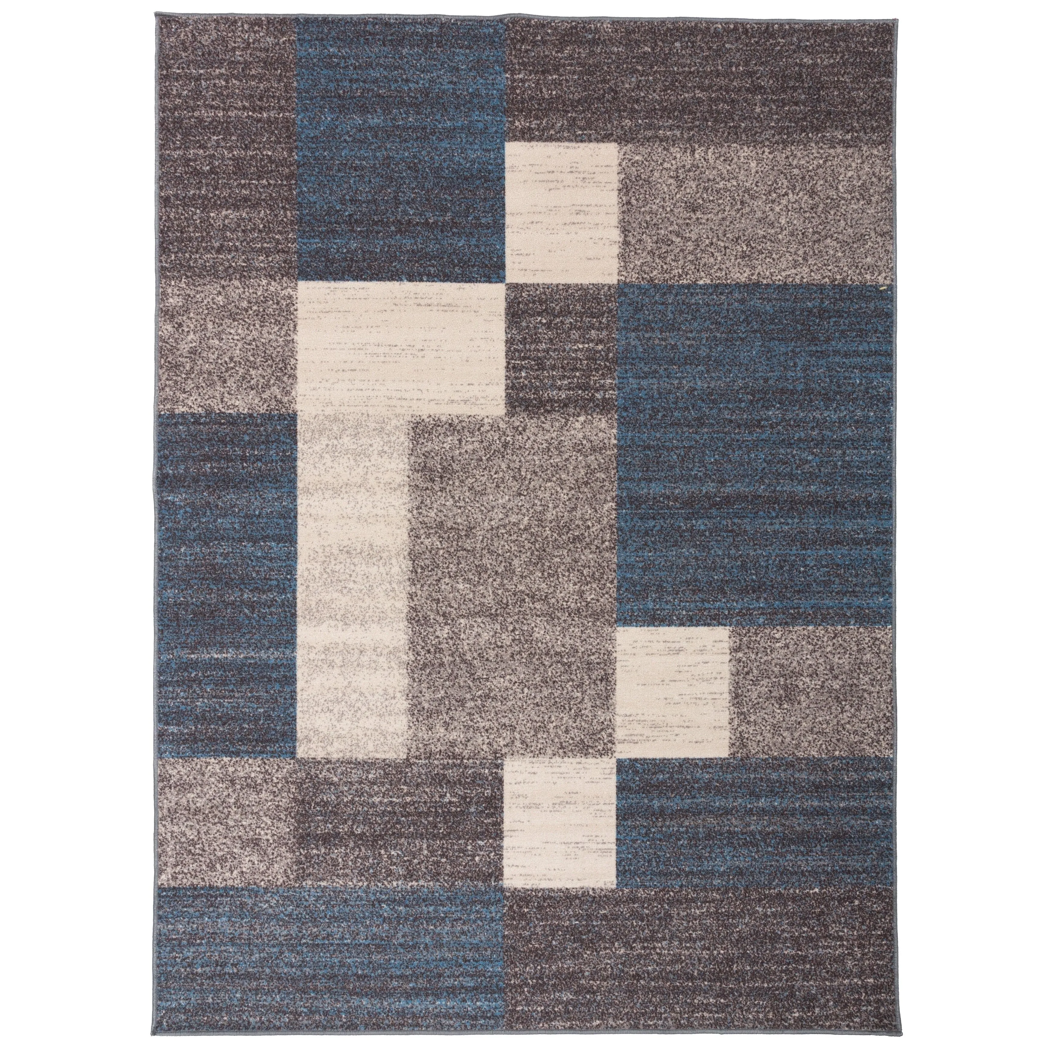 World Rug Gallery Modern Boxes Design Non-slip (Non-skid) Area Rug