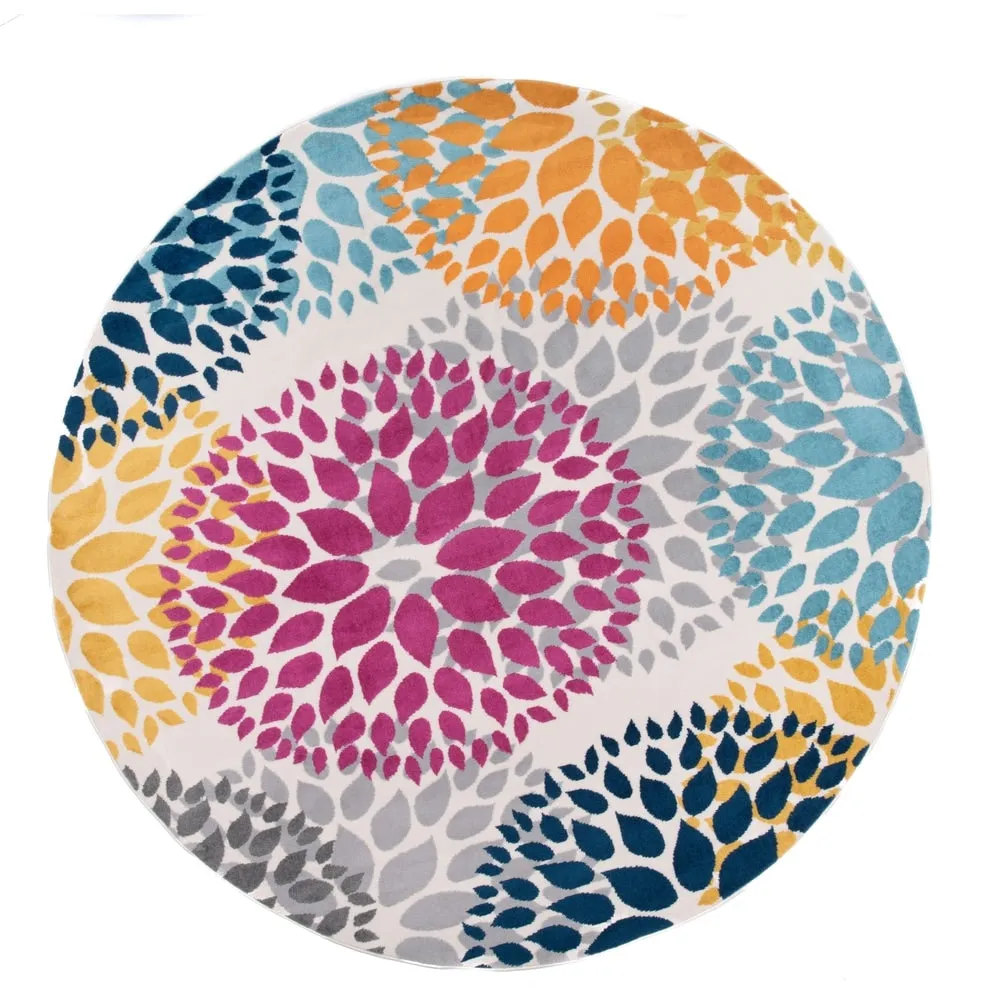 World Rug Gallery Modern Floral Circles Area Rug