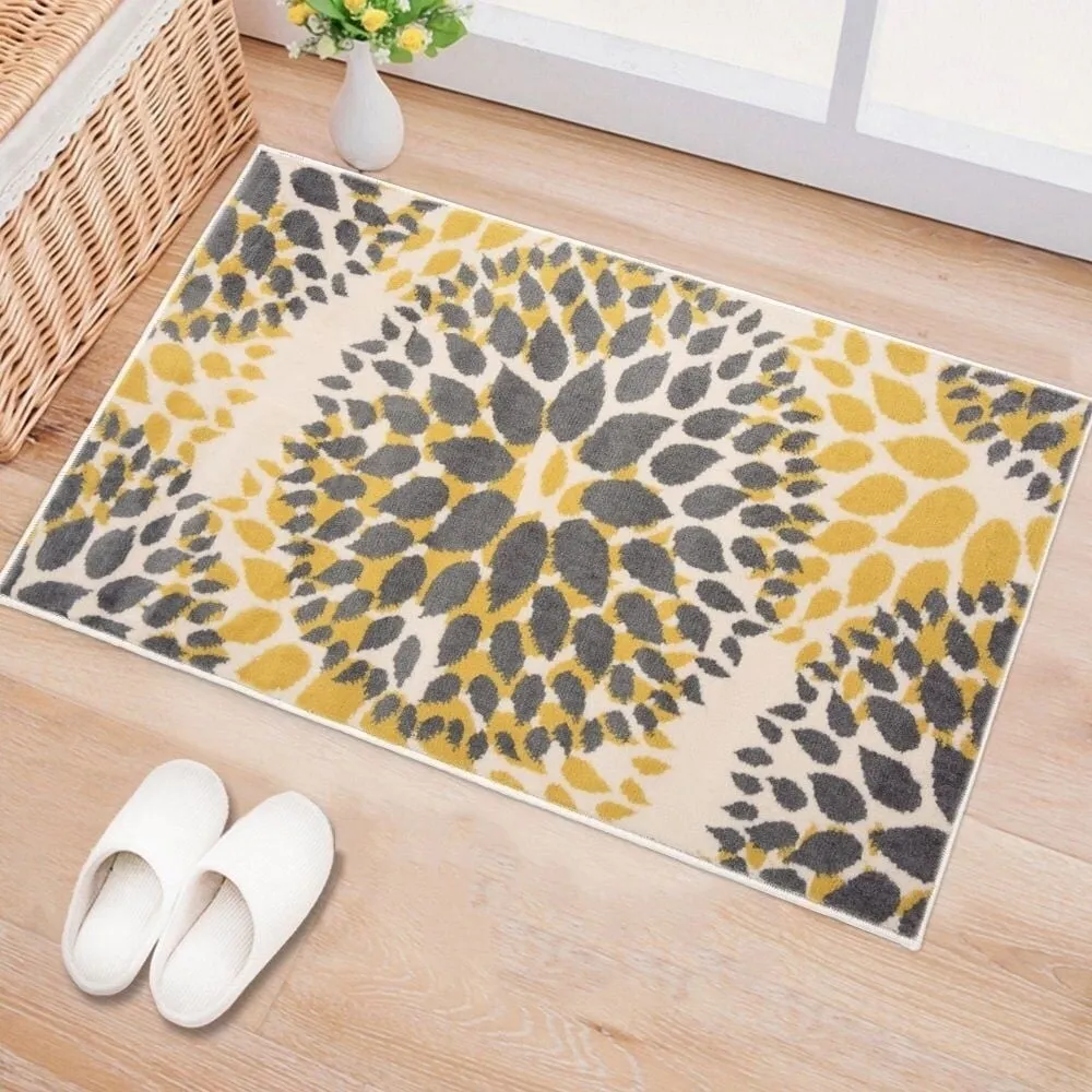 World Rug Gallery Modern Floral Circles Area Rug
