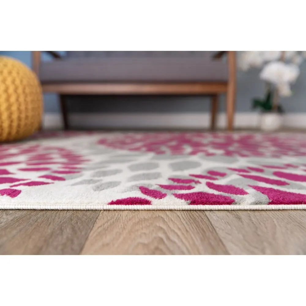 World Rug Gallery Modern Floral Circles Area Rug