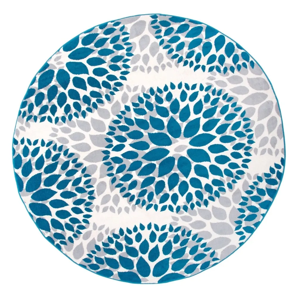 World Rug Gallery Modern Floral Circles Area Rug