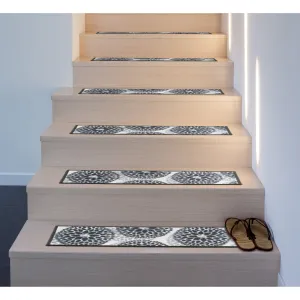 World Rug Gallery Modern Floral Circles Non-Slip Stair Treads