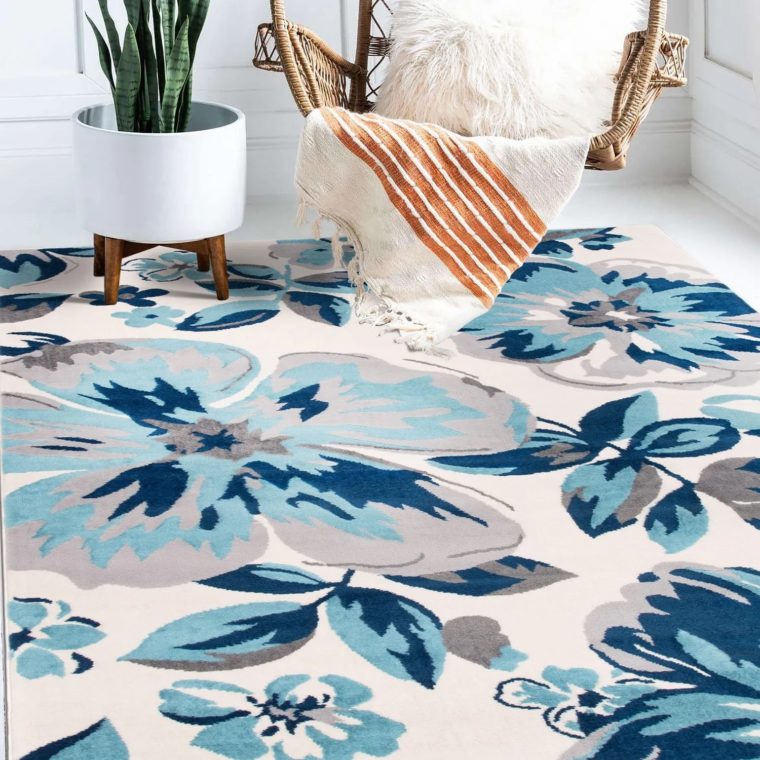 World Rug Gallery Modern Floral Design Area Rug