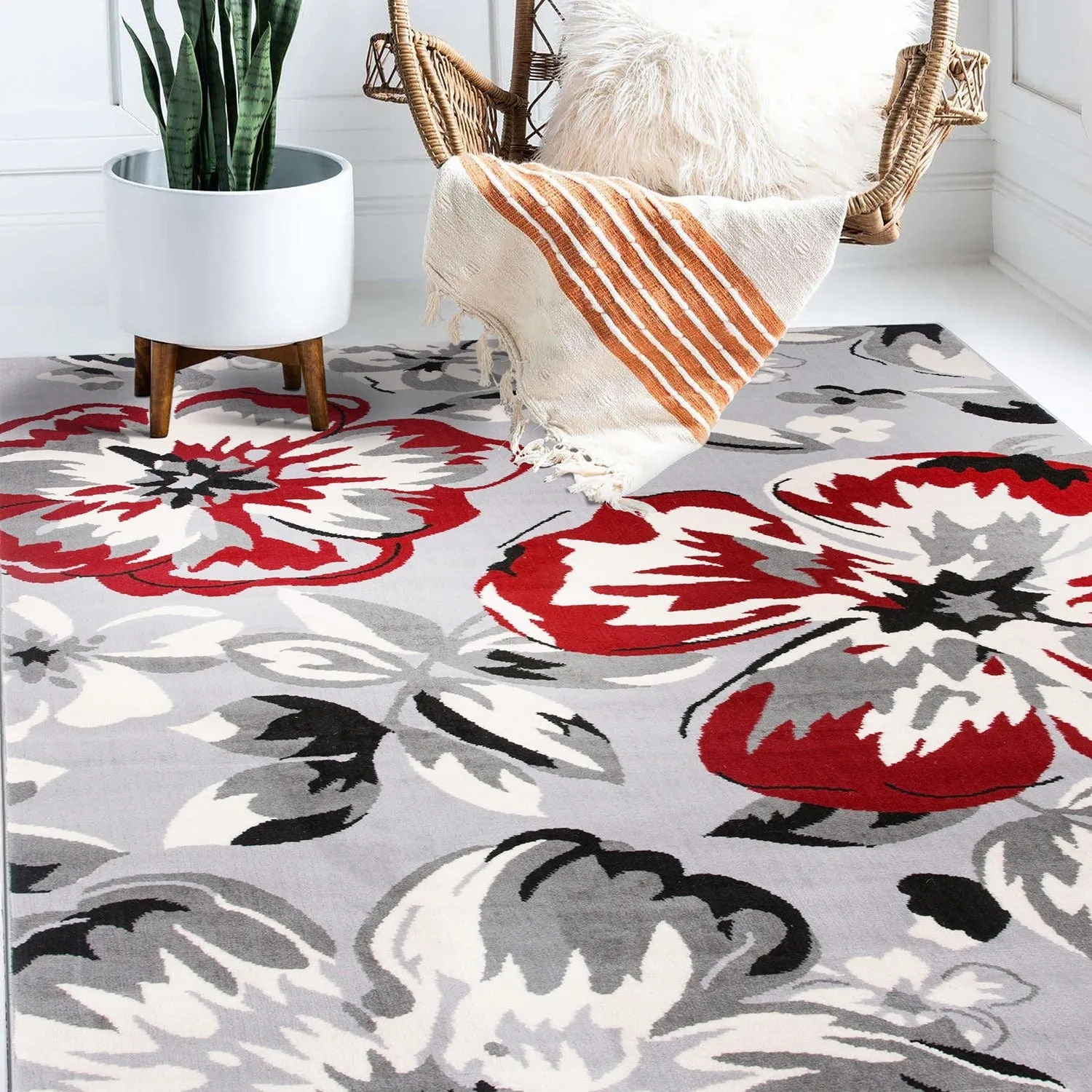 World Rug Gallery Modern Floral Design Area Rug