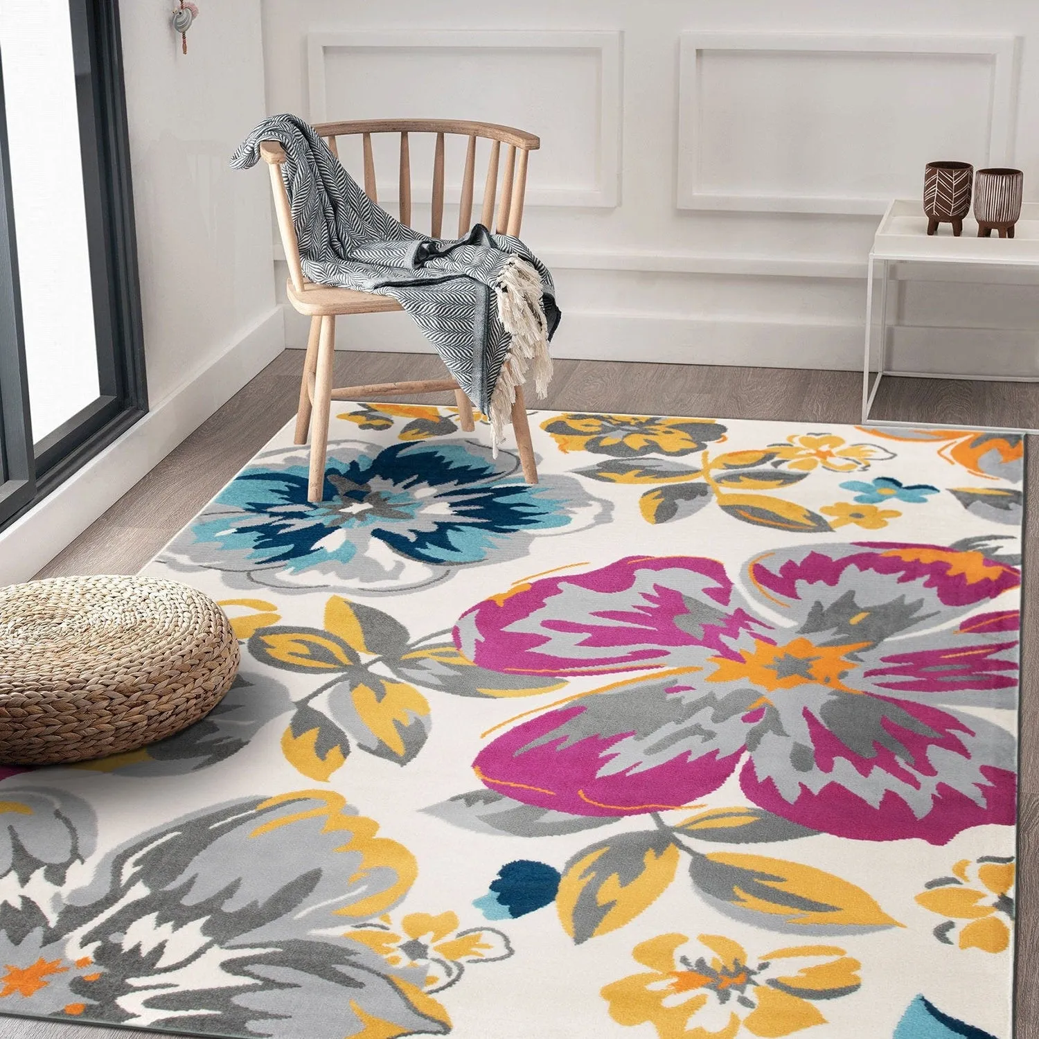 World Rug Gallery Modern Floral Design Area Rug