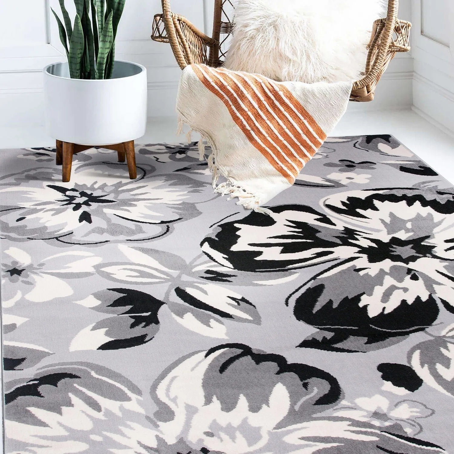World Rug Gallery Modern Floral Design Area Rug