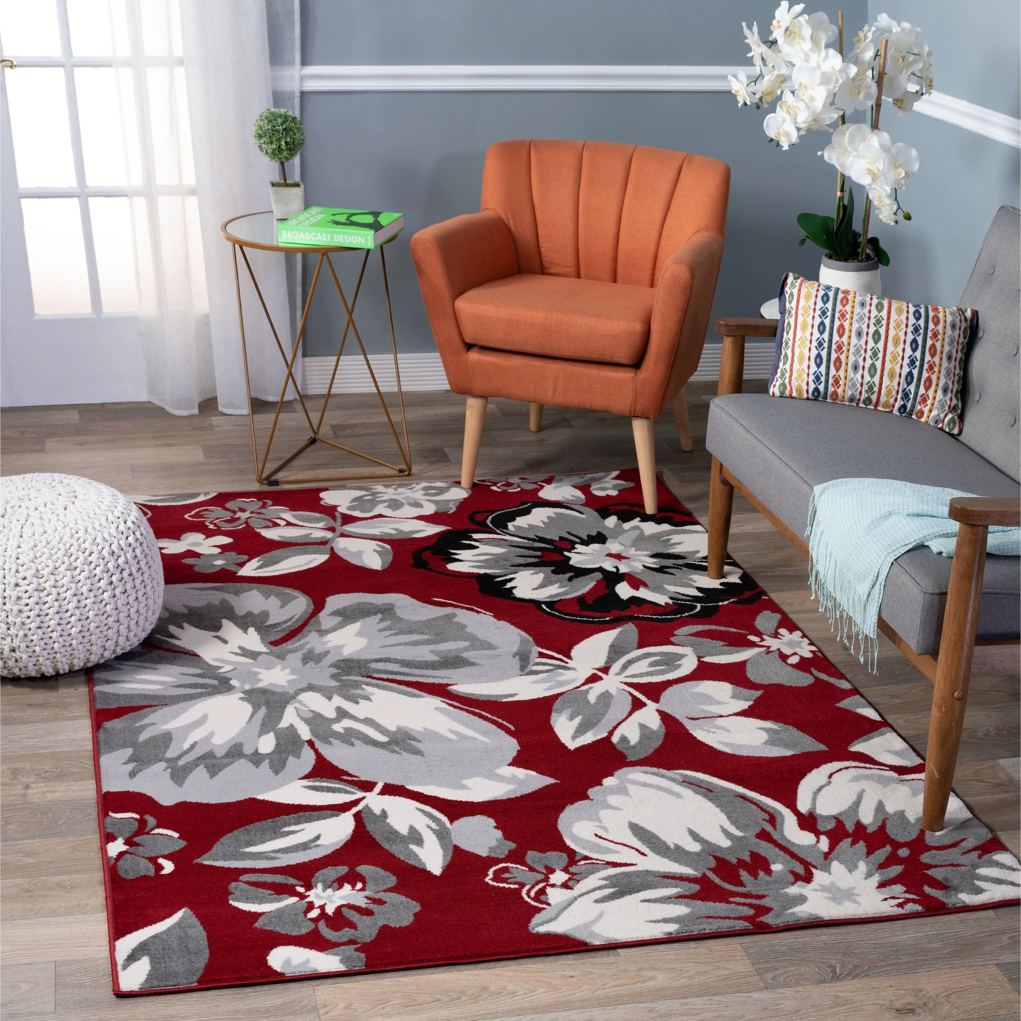 World Rug Gallery Modern Floral Design Area Rug