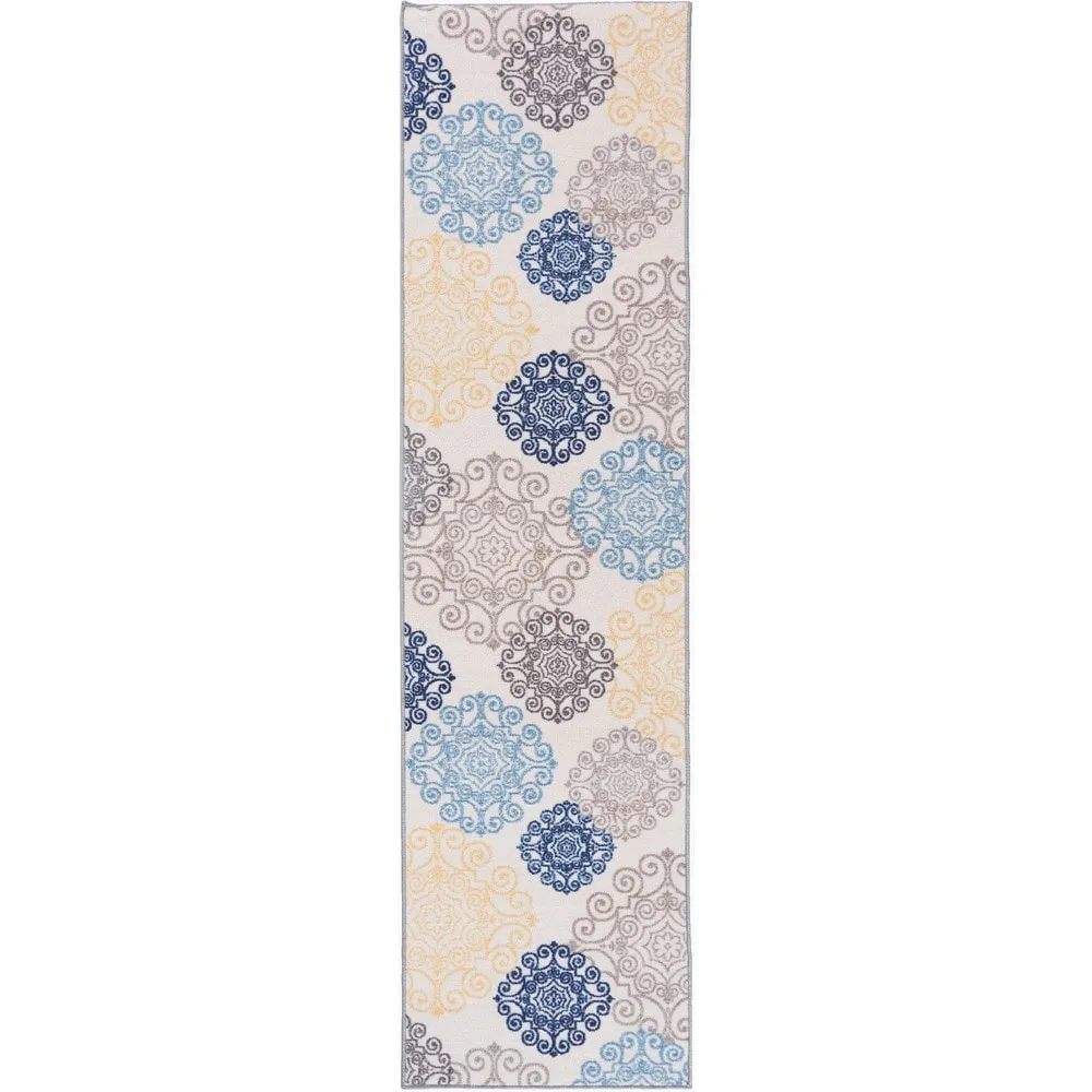 World Rug Gallery Modern Floral Swirl Design Non-Slip Area Rug