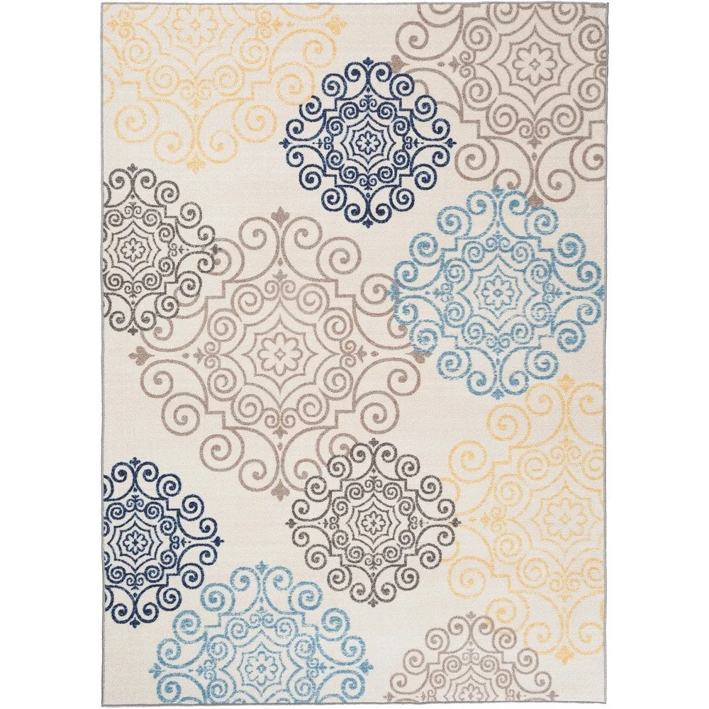 World Rug Gallery Modern Floral Swirl Design Non-Slip Area Rug