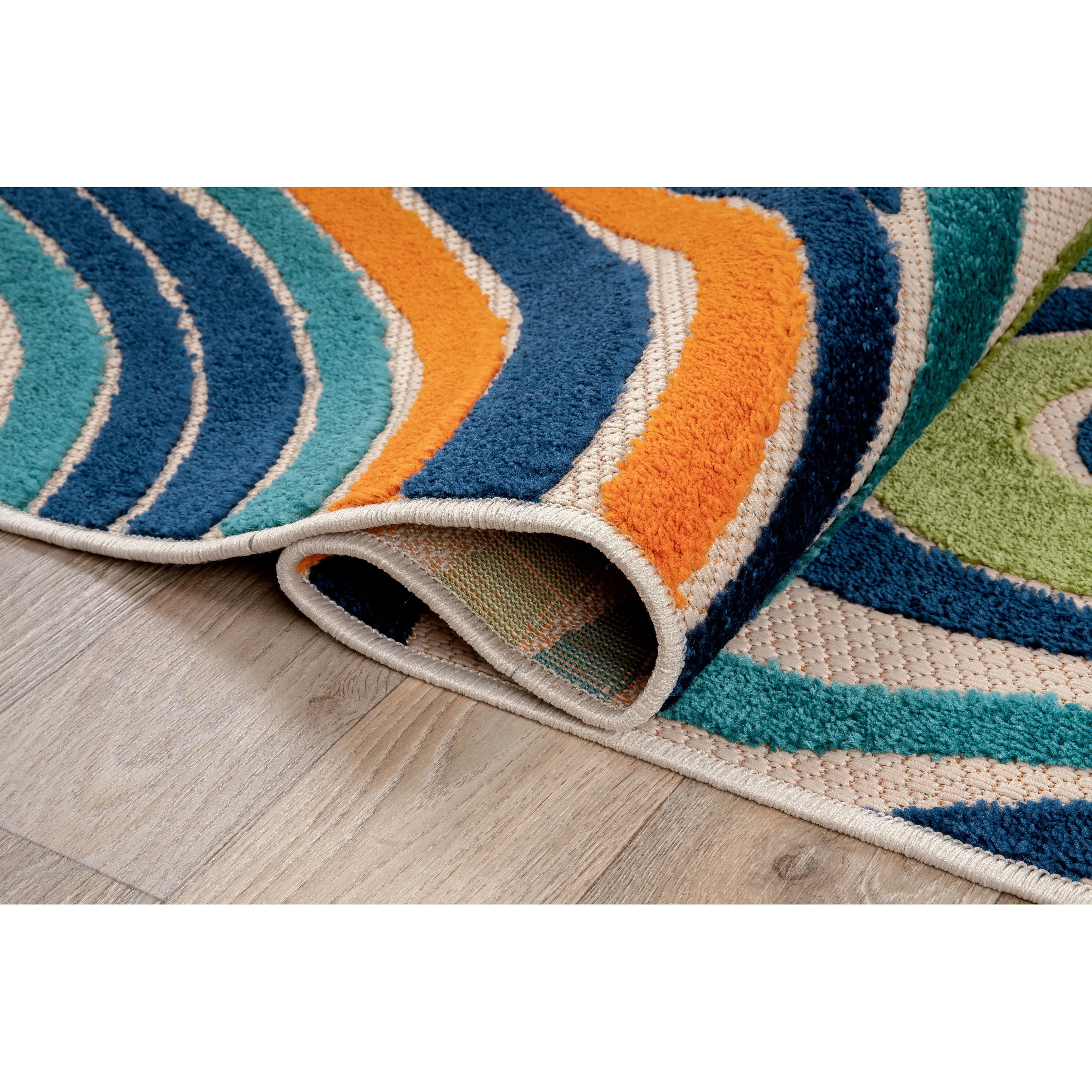 World Rug Gallery Modern Waves Indoor/Outdoor Area Rug