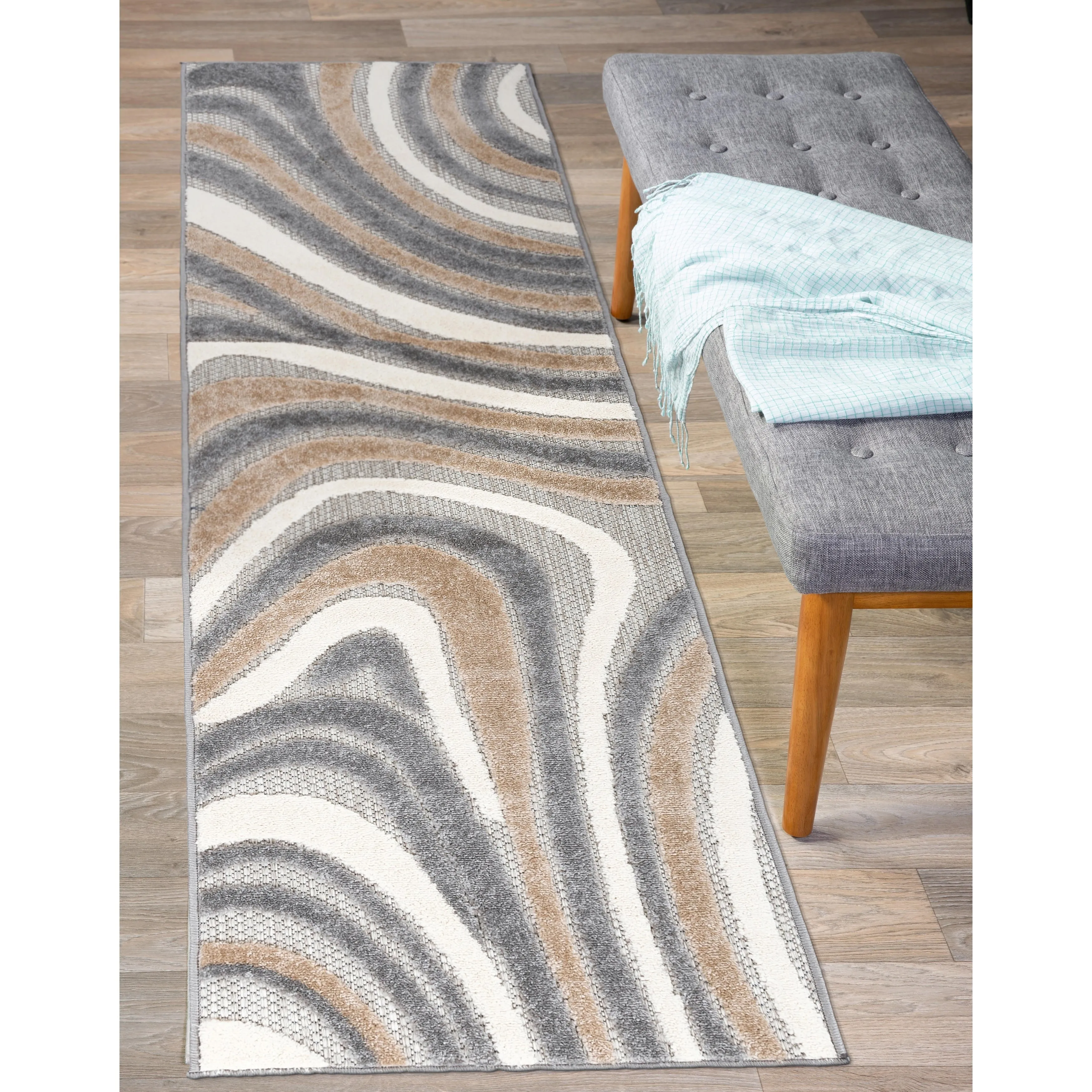 World Rug Gallery Modern Waves Indoor/Outdoor Area Rug