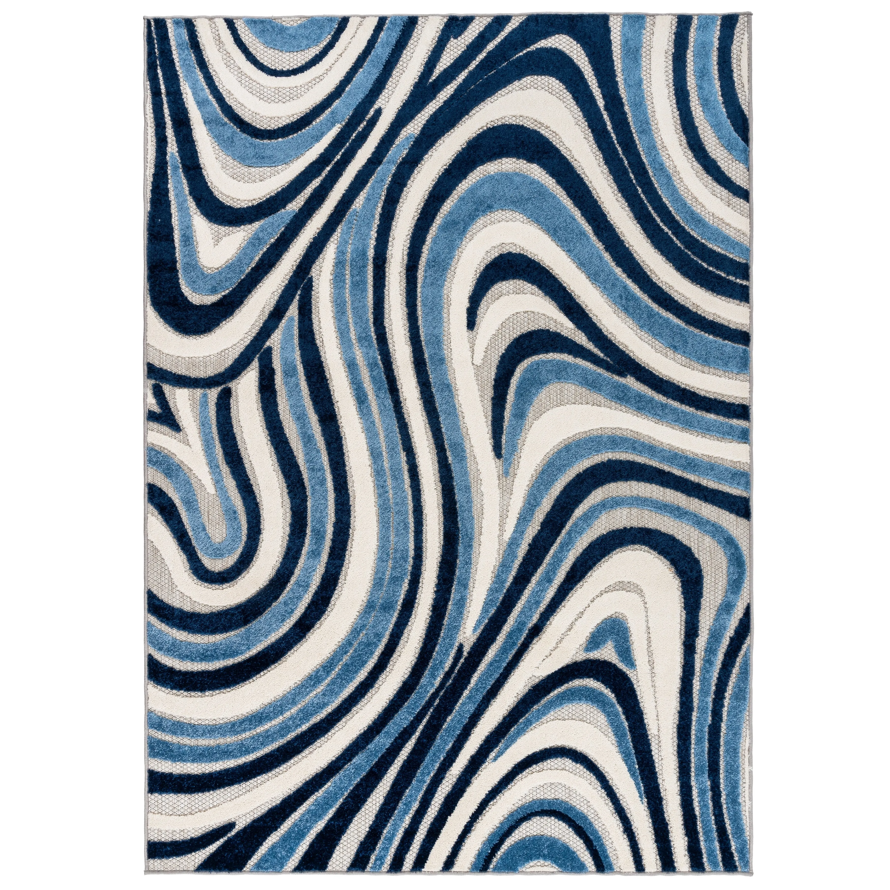 World Rug Gallery Modern Waves Indoor/Outdoor Area Rug