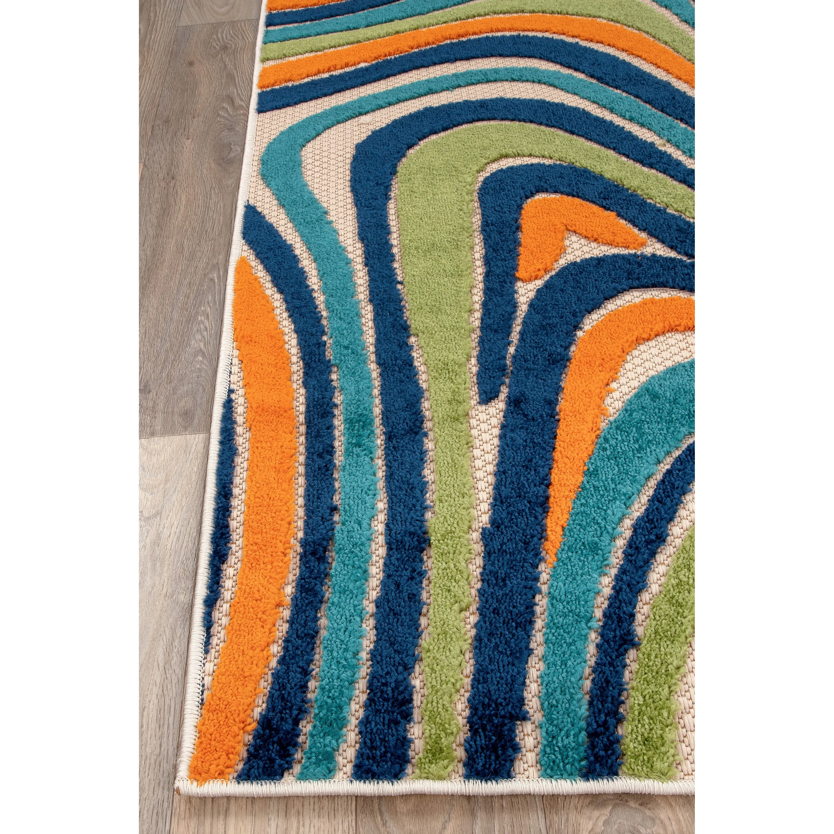 World Rug Gallery Modern Waves Indoor/Outdoor Area Rug