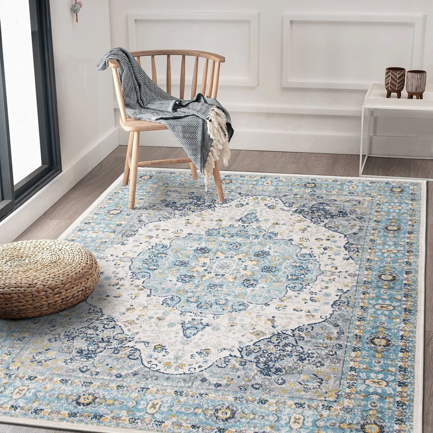 World Rug Gallery Vintage Oriental Distressed Medallion Rug