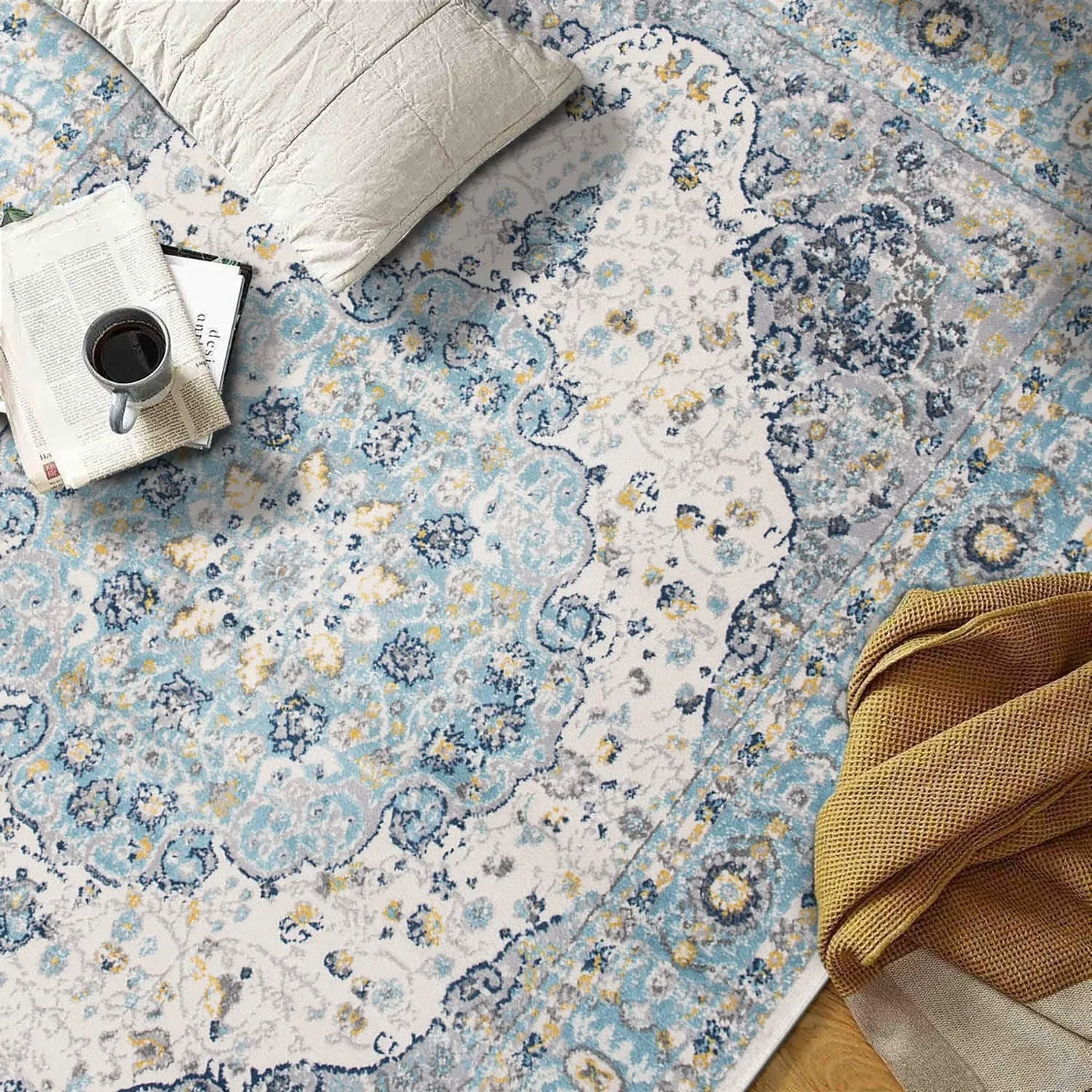 World Rug Gallery Vintage Oriental Distressed Medallion Rug