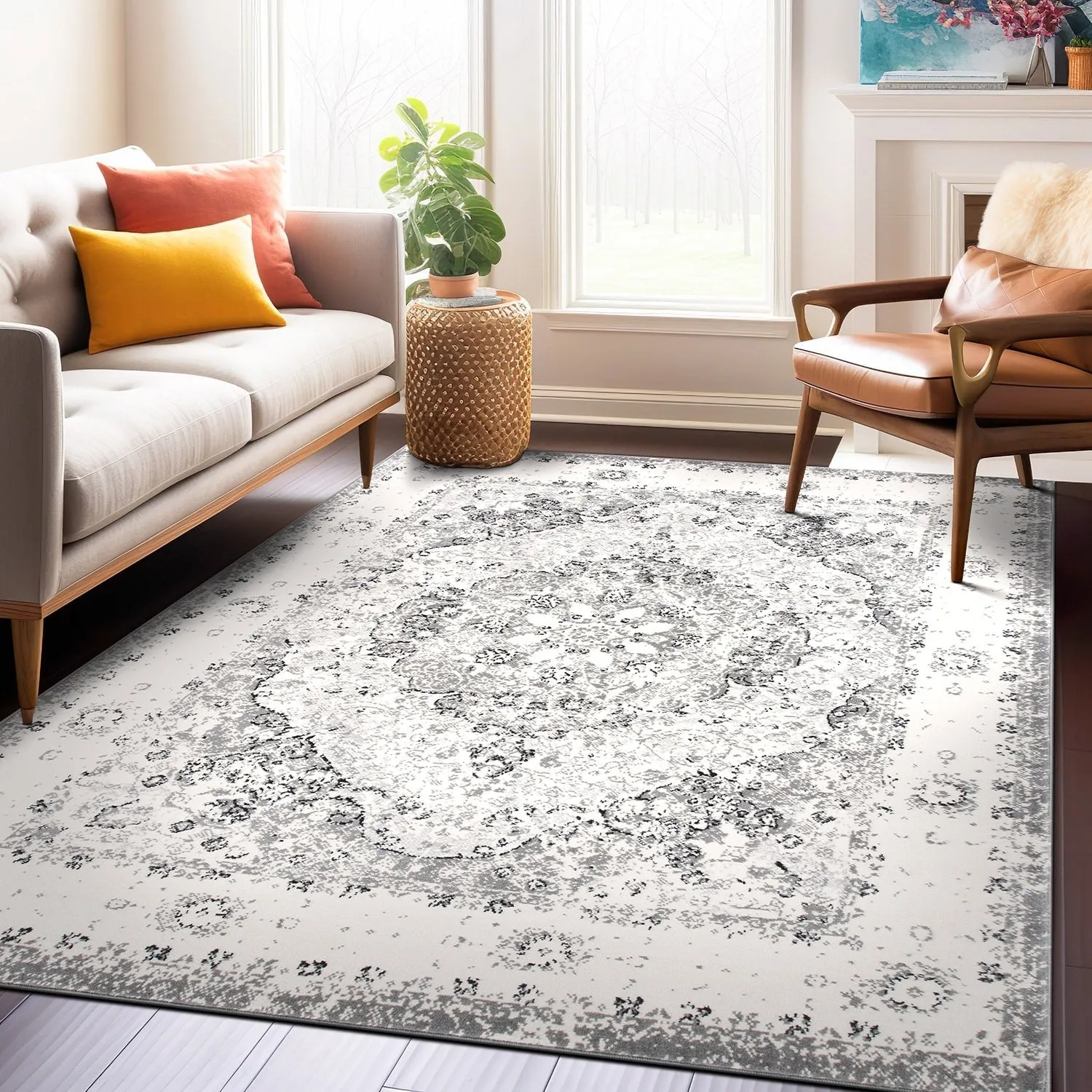 World Rug Gallery Vintage Oriental Distressed Medallion Rug