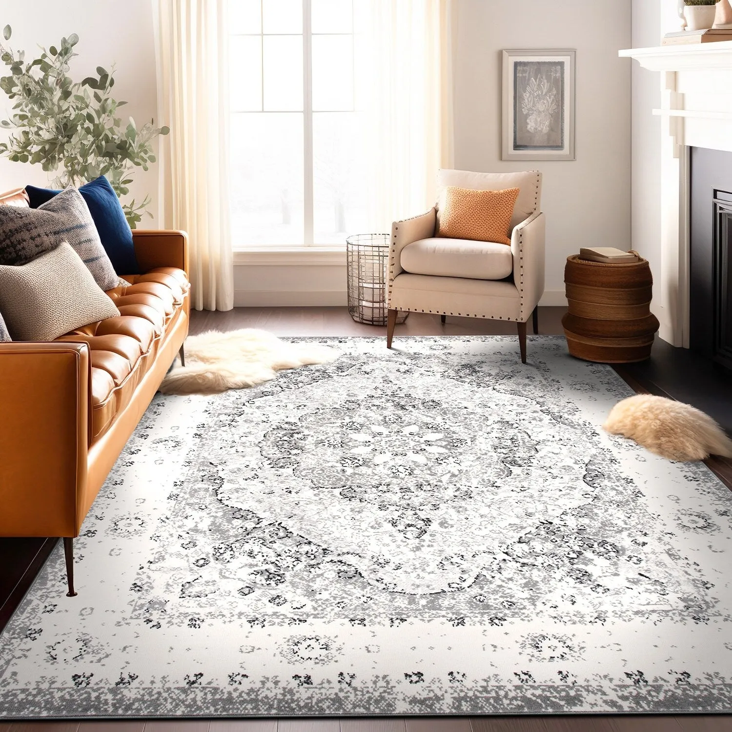 World Rug Gallery Vintage Oriental Distressed Medallion Rug