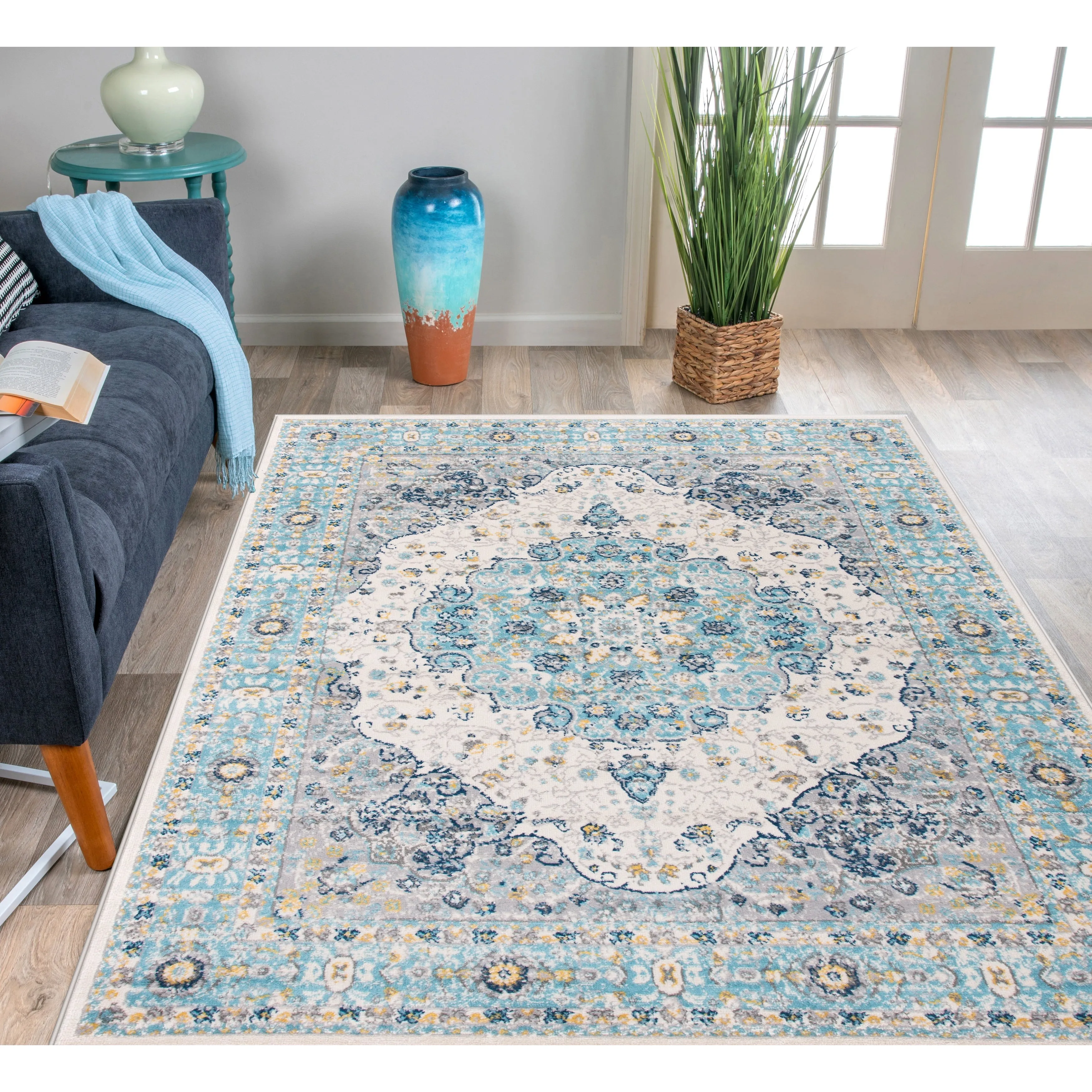 World Rug Gallery Vintage Oriental Distressed Medallion Rug