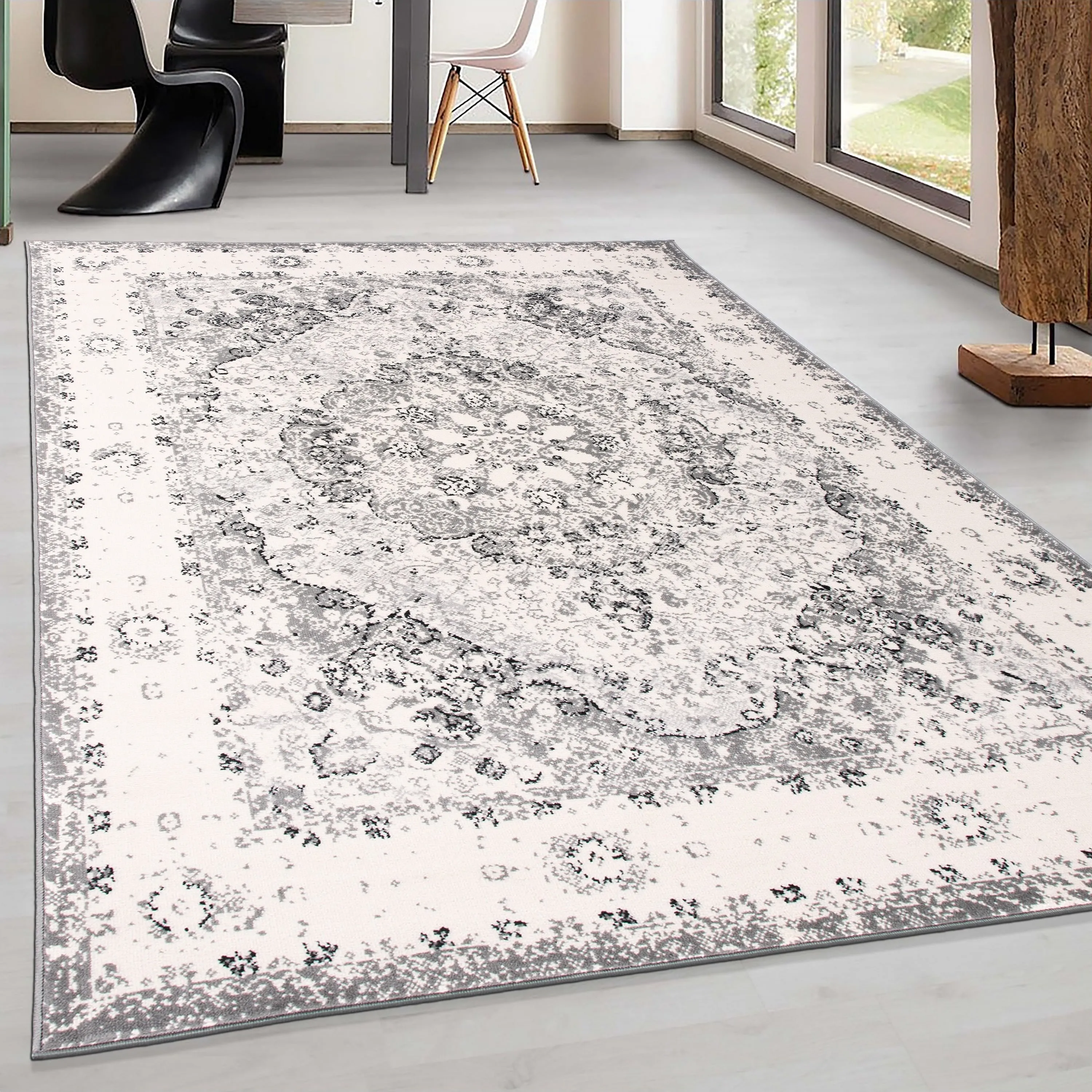 World Rug Gallery Vintage Oriental Distressed Medallion Rug