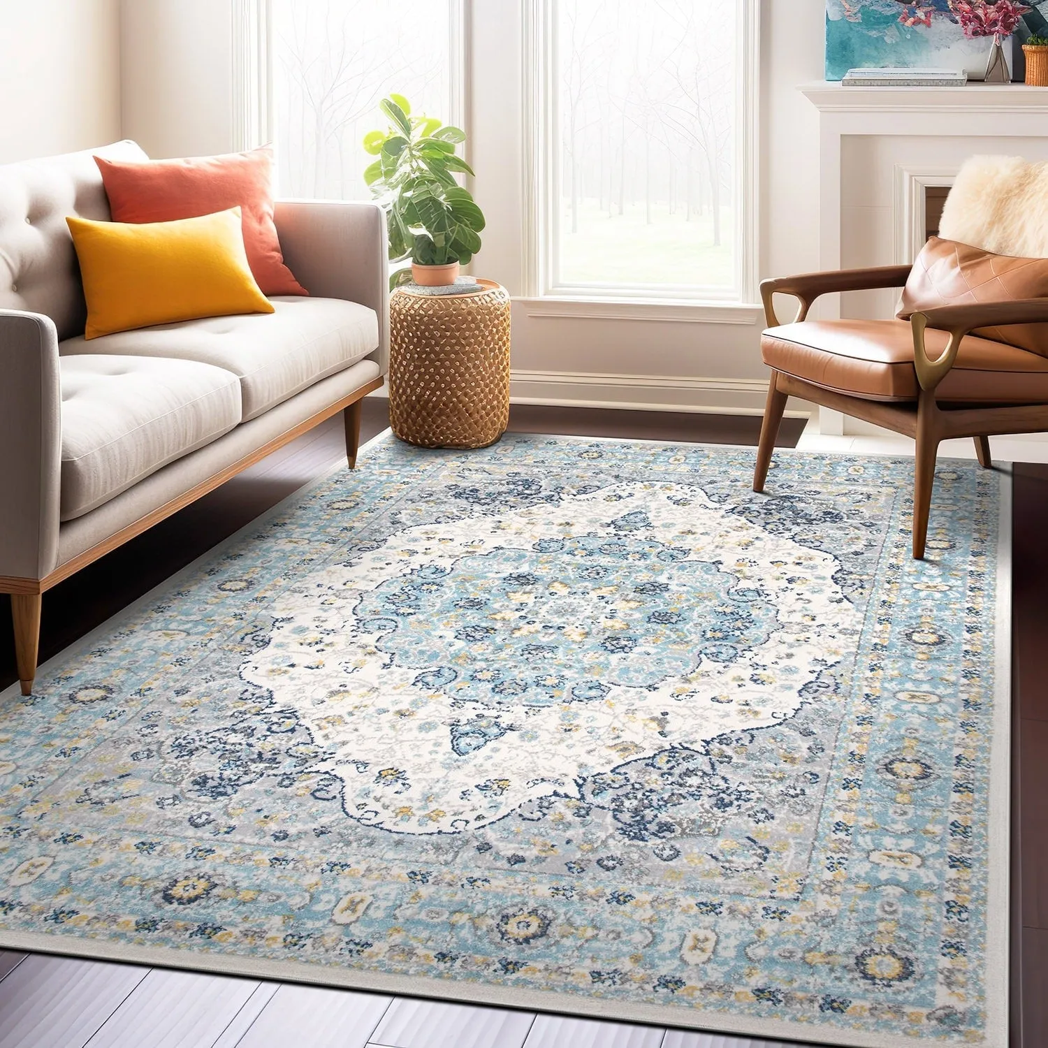 World Rug Gallery Vintage Oriental Distressed Medallion Rug