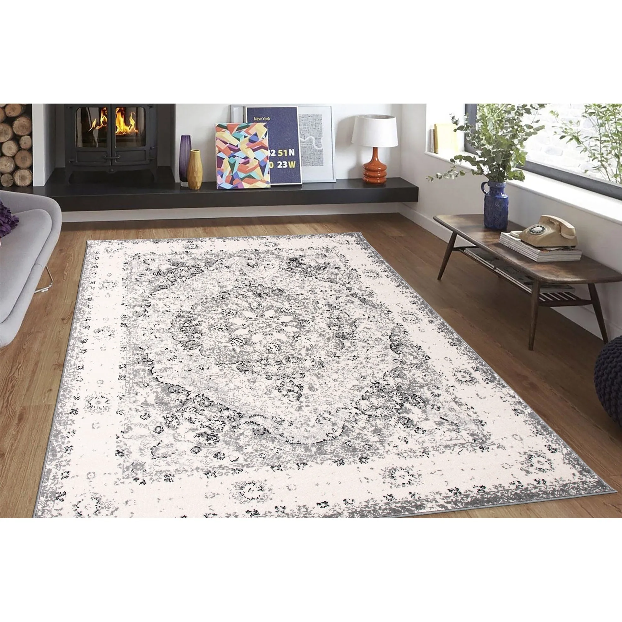 World Rug Gallery Vintage Oriental Distressed Medallion Rug