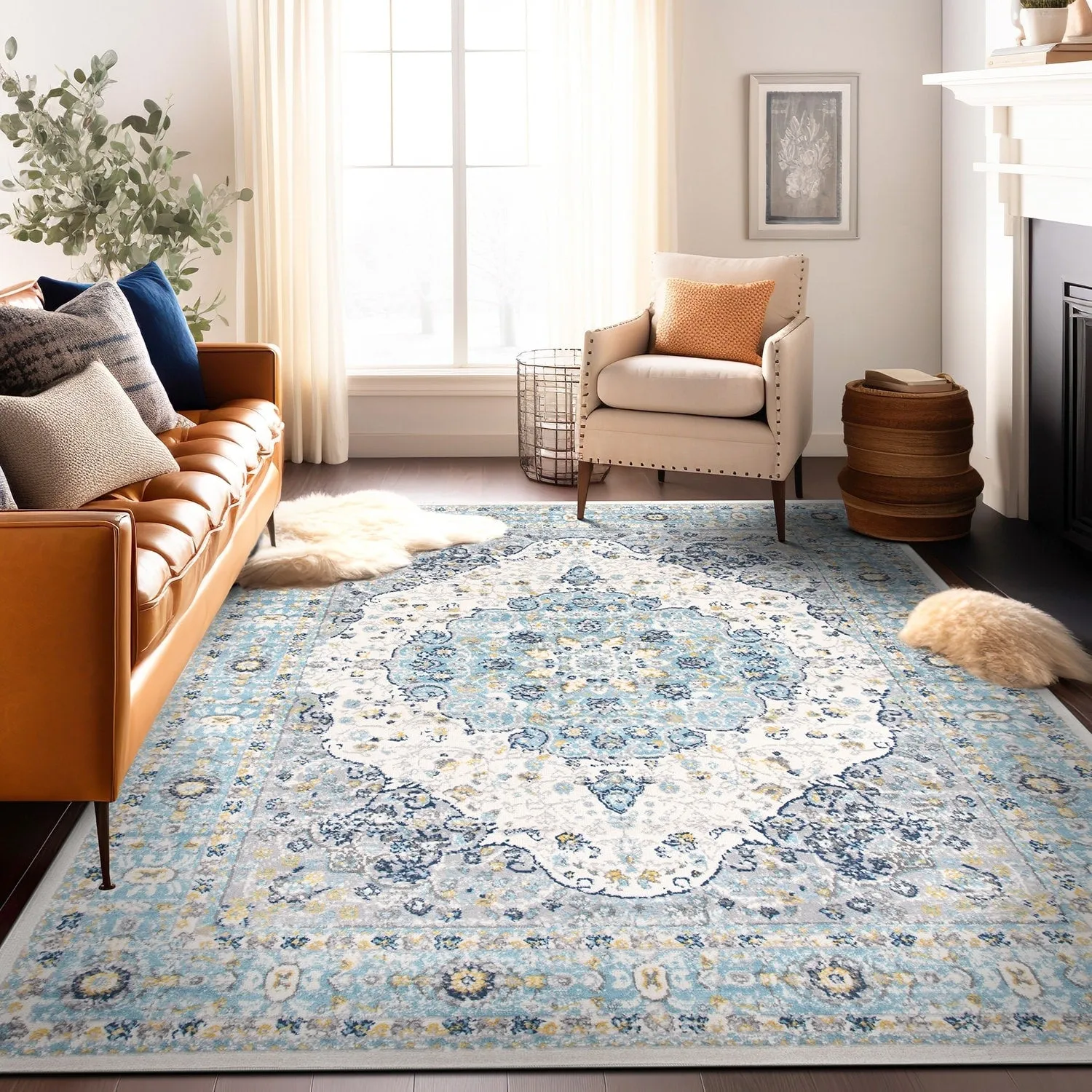 World Rug Gallery Vintage Oriental Distressed Medallion Rug